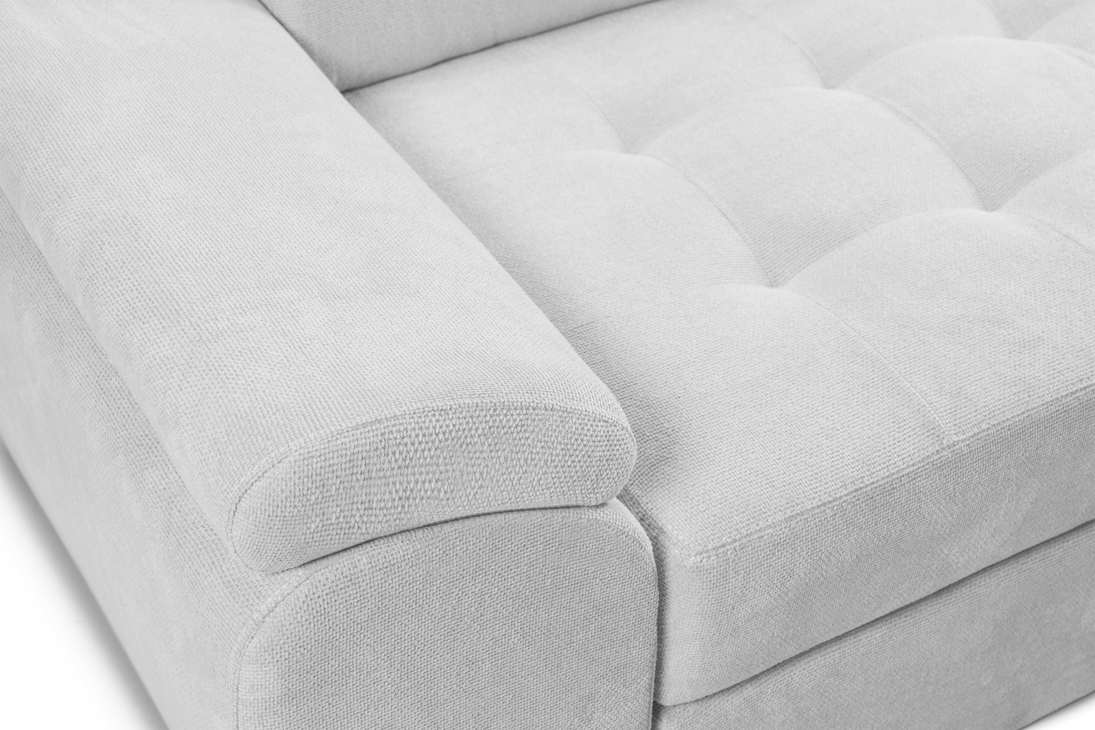 Canapea Extensibila 3 locuri TRENDY, cu tetiere, 245x105x80 cm,  Prestigehome.ro - Canapea 3 Locuri - Prestige - #color_Gri-Argintiu-Memphis