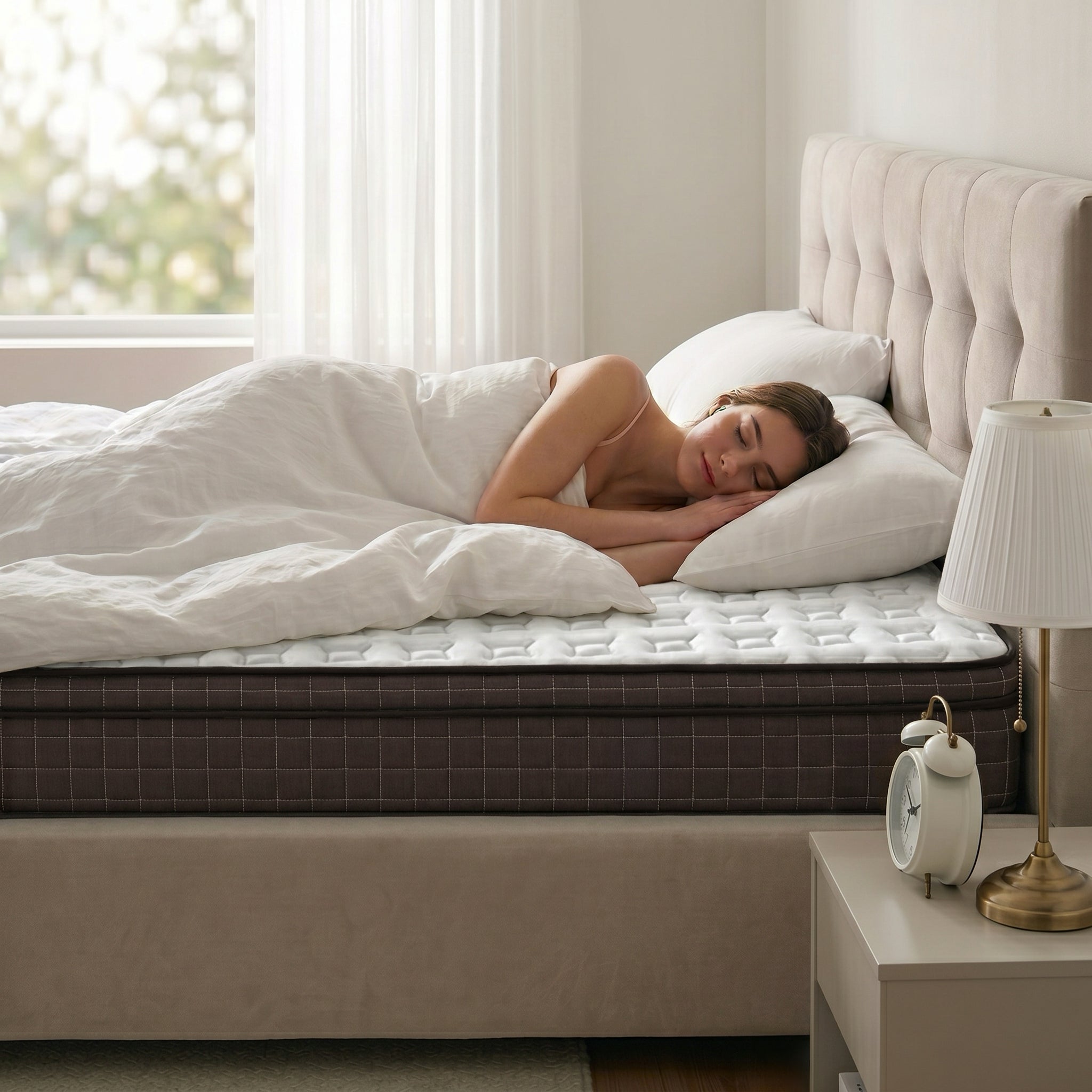 ZERO GRAVITY, 7 zone de confort, Arcuri Individuale, spumă poliuretanică elastică, spumă cu memorie, husă cu efect antialergic, superortopedică, Grosime 27 cm  - Prestige Home 