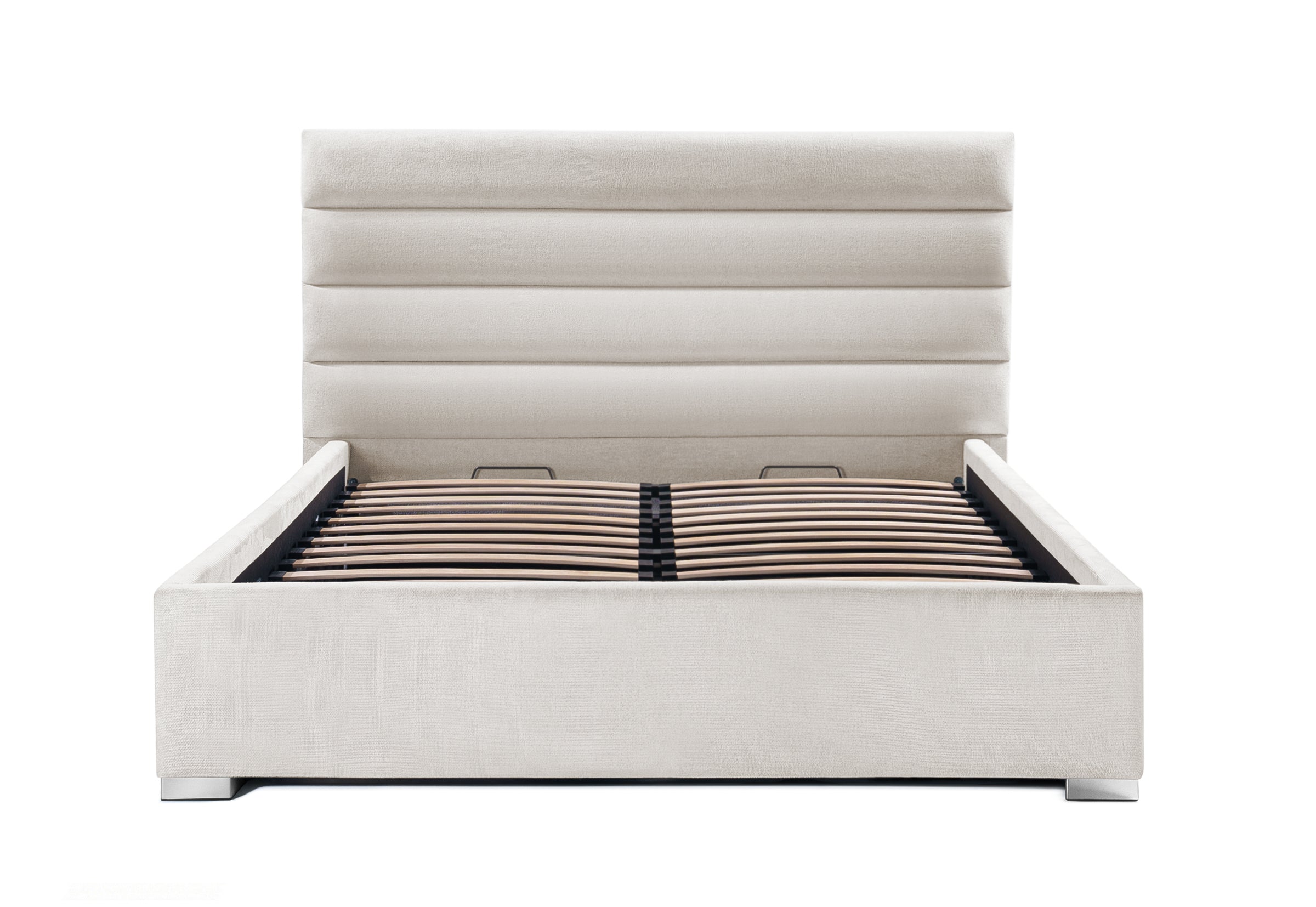 Pat Tapițat DIESIS , cu somieră rabatabilă și ladă de depozitare, #color_Ivoar-Mystery