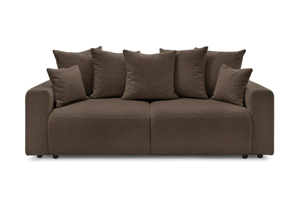 Canapea Extensibilă 3 locuri LIVIGNO, cu ladă de depozitare, 235x93x100 cm, Maro deschis - Outlet