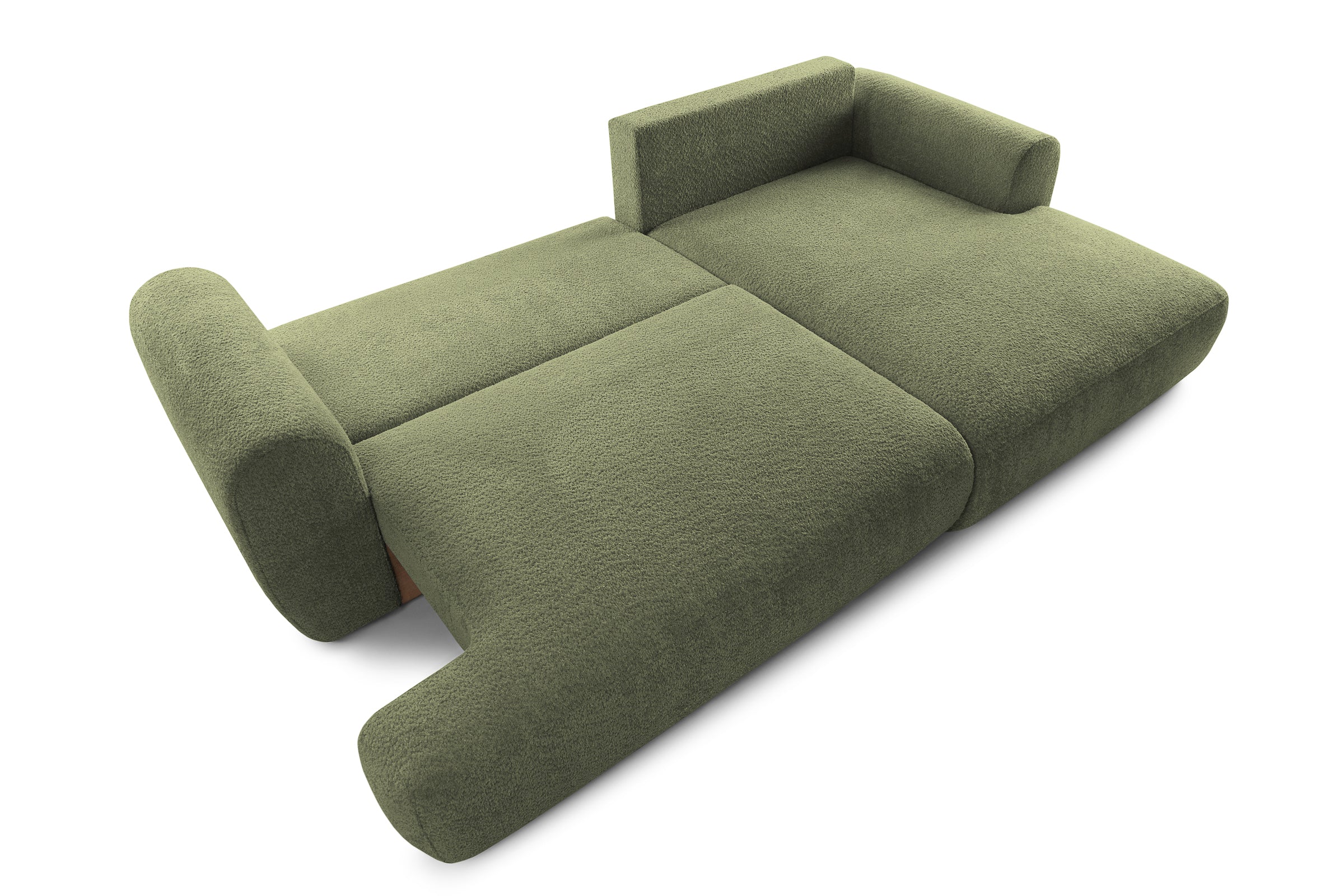 Colțar Extensibil 3 locuri NOA, cu ladă de depozitare, 270x155x80 cm, #color_Verde-Anthology