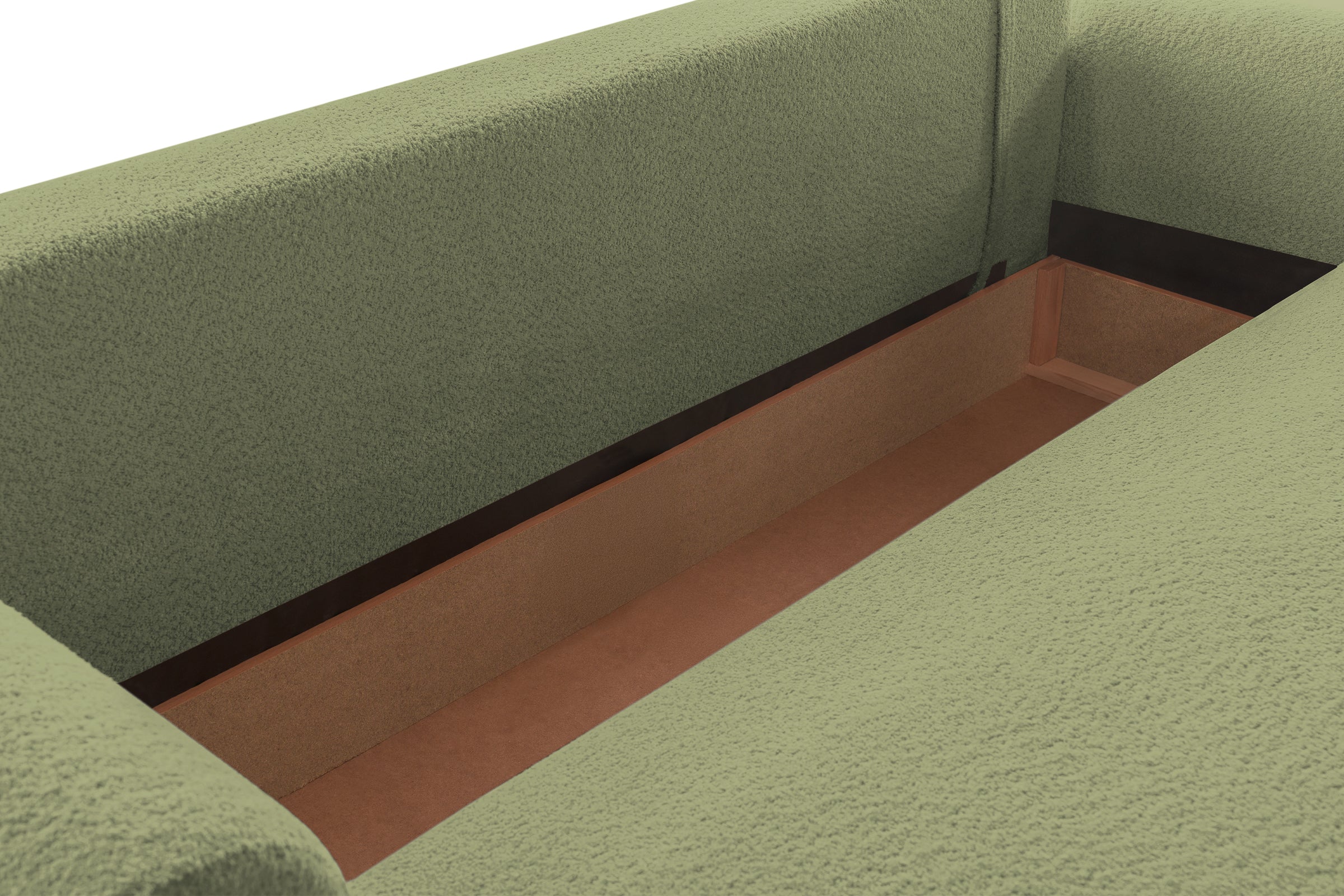 Canapea Extensibilă 3 locuri NOA, cu ladă depozitare, 244x108x80 cm, #color_Verde-Anthology