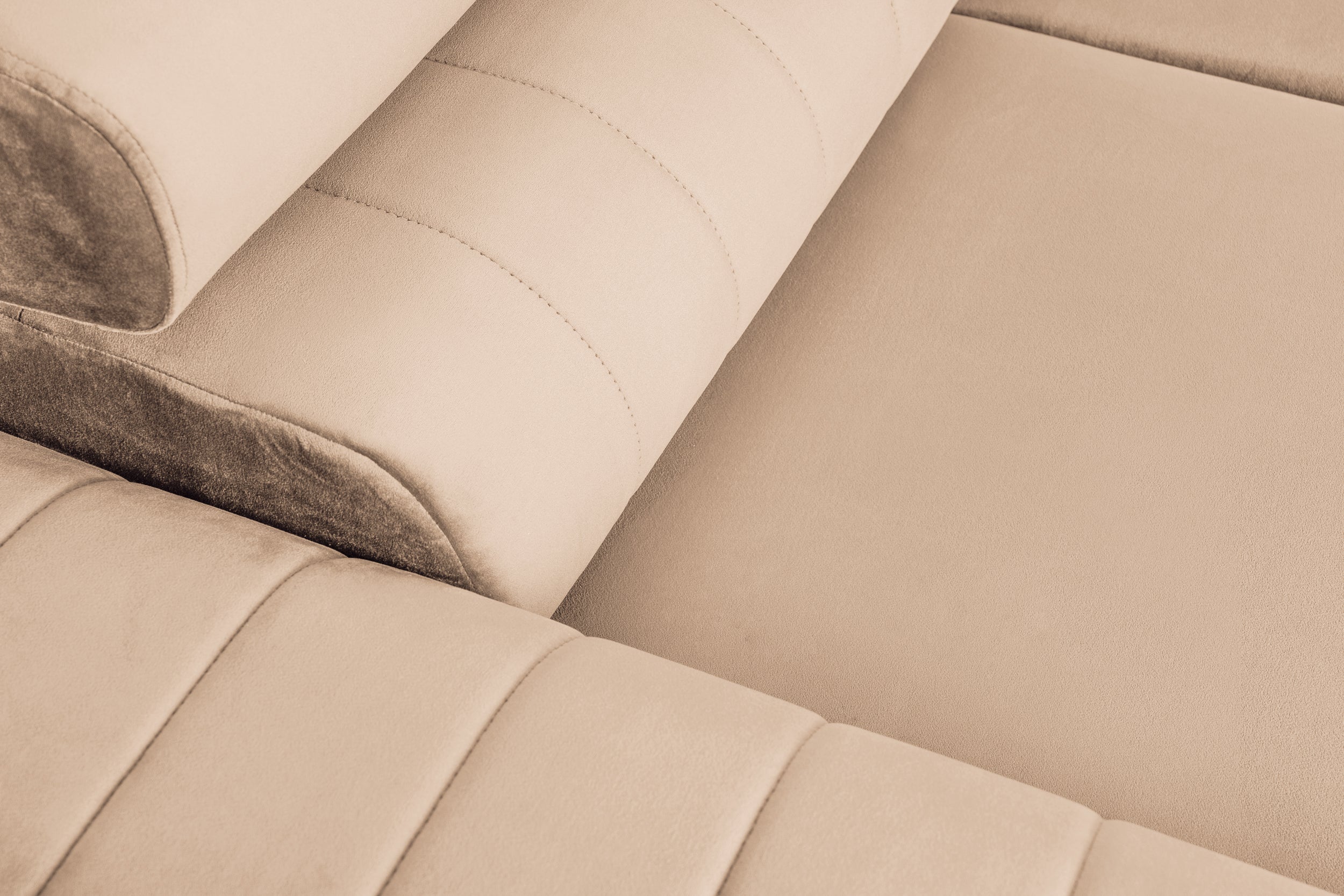 Canapea Extensibilă 3 locuri TIME, cu tetiere reglabile, cu suport lombar, 255x97x94 cm #color_Bej-Velluto