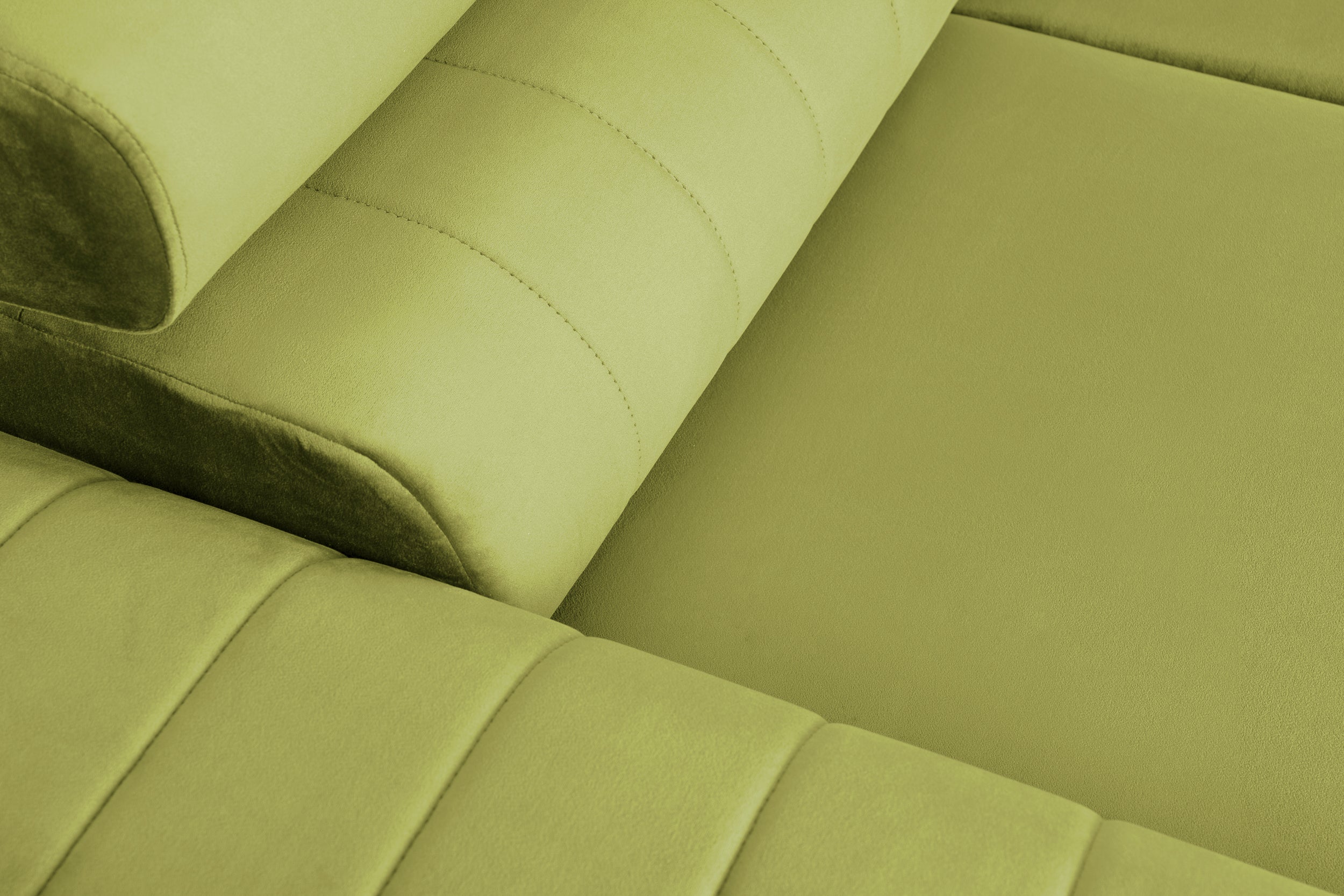 Canapea Extensibilă 3 locuri TIME, cu tetiere reglabile, cu suport lombar, 255x97x94 cm #color_Verde-Olive-Velluto