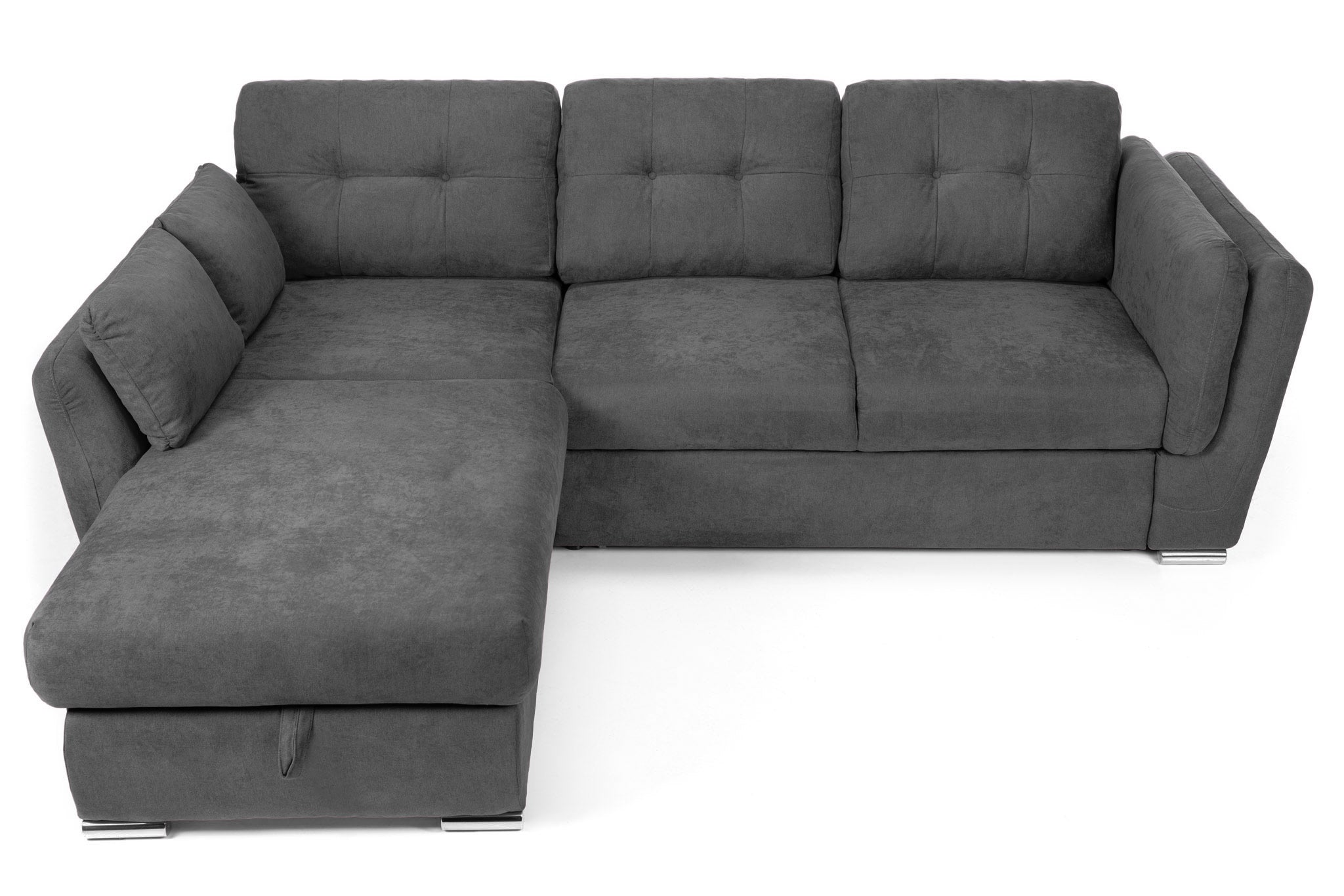 Colțar Extensibil JAZZ, cu ladă depozitare,  245 x 205 x 90 cm, #color_Gri-Inchis-enjoy