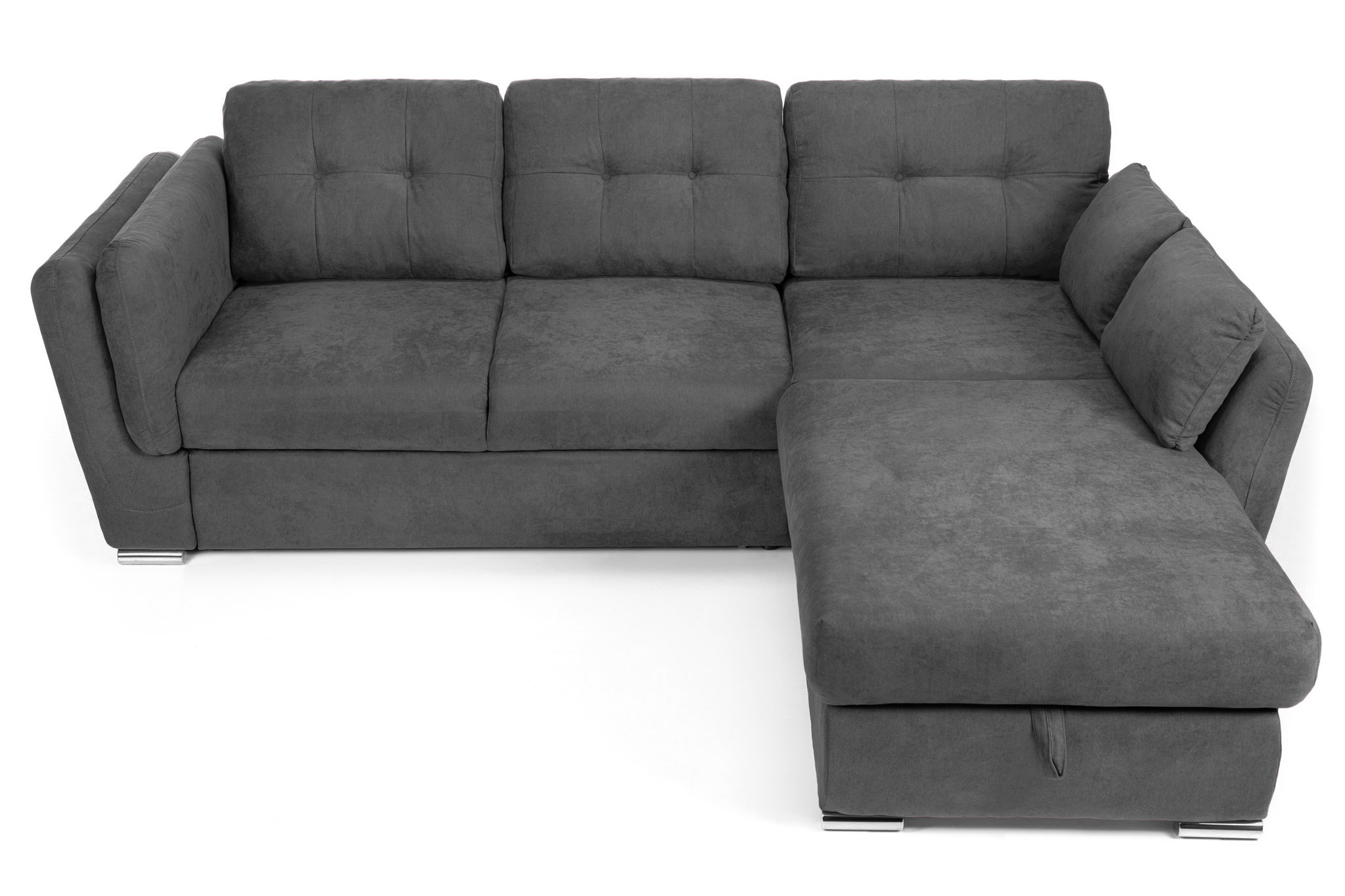 Colțar Extensibil JAZZ, cu ladă depozitare,  245 x 205 x 90 cm, #color_Gri-Inchis-enjoy