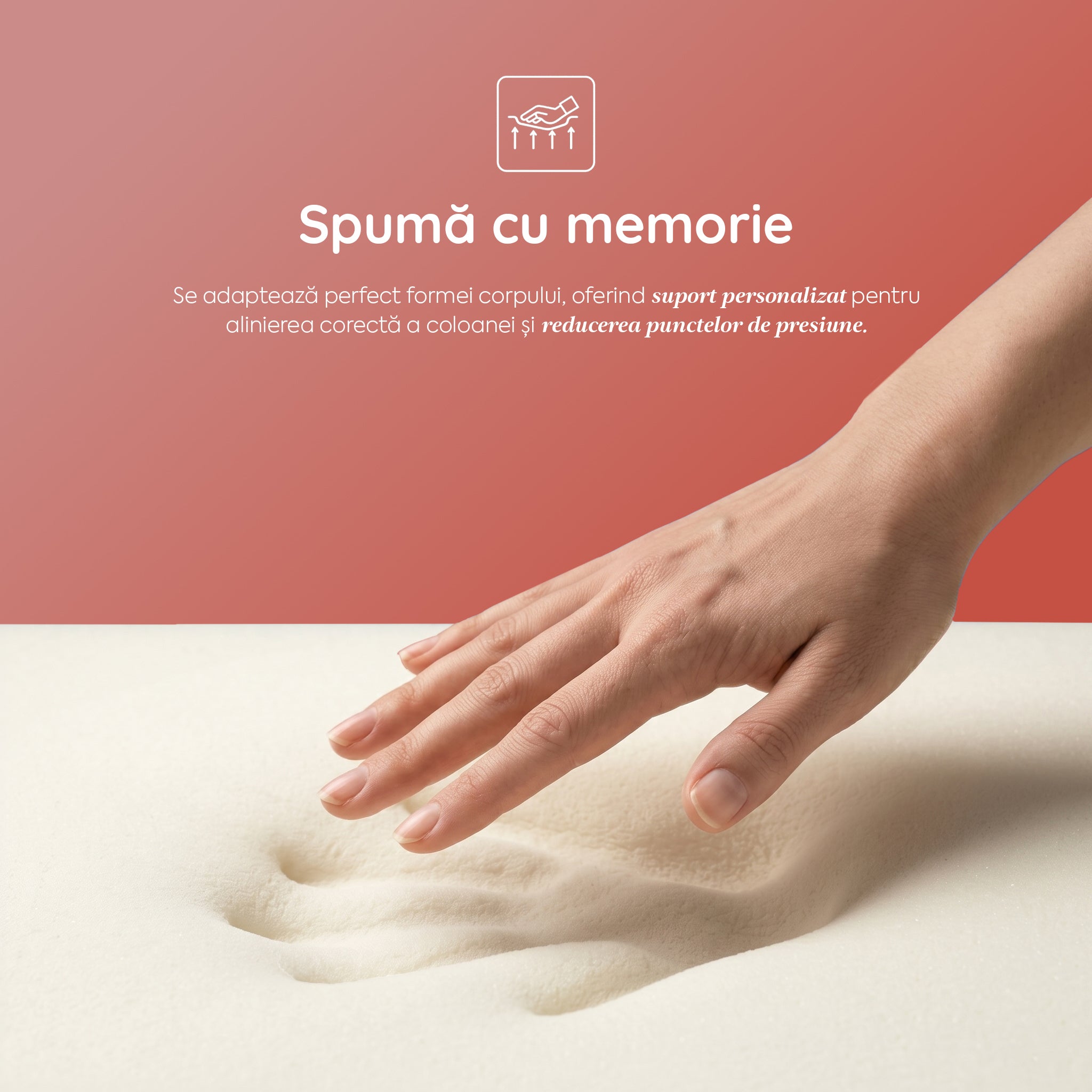 Saltea WAVE MULTILAYER, spumă cu memorie, spumă reziliență mare, husă hipoalergenică detașabilă și lavabilă, superortopedică, grosime 20 cm