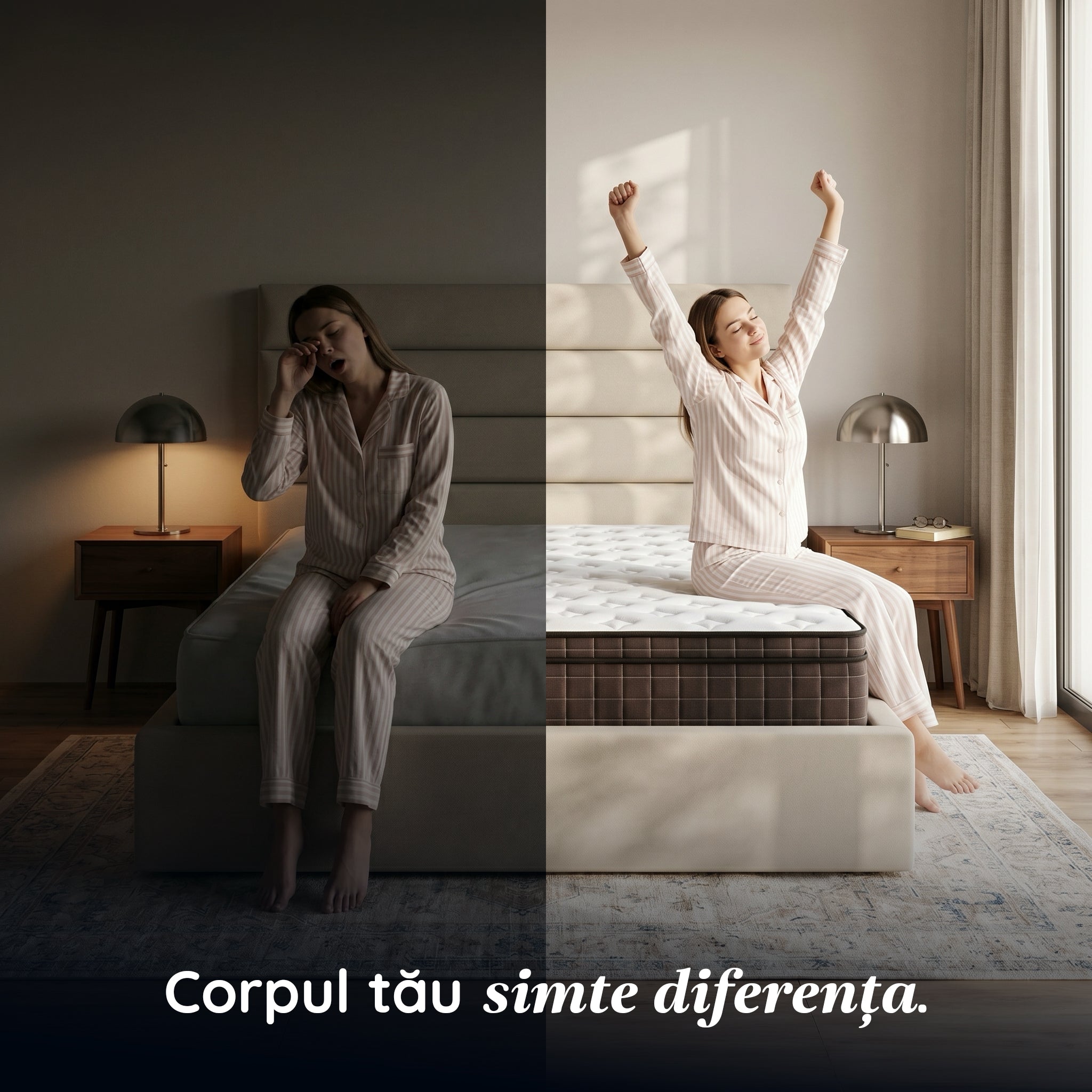 ZERO GRAVITY, 7 zone de confort, Arcuri Individuale, spumă poliuretanică elastică, spumă cu memorie, husă cu efect antialergic, superortopedică, Grosime 27 cm  - Prestige Home 