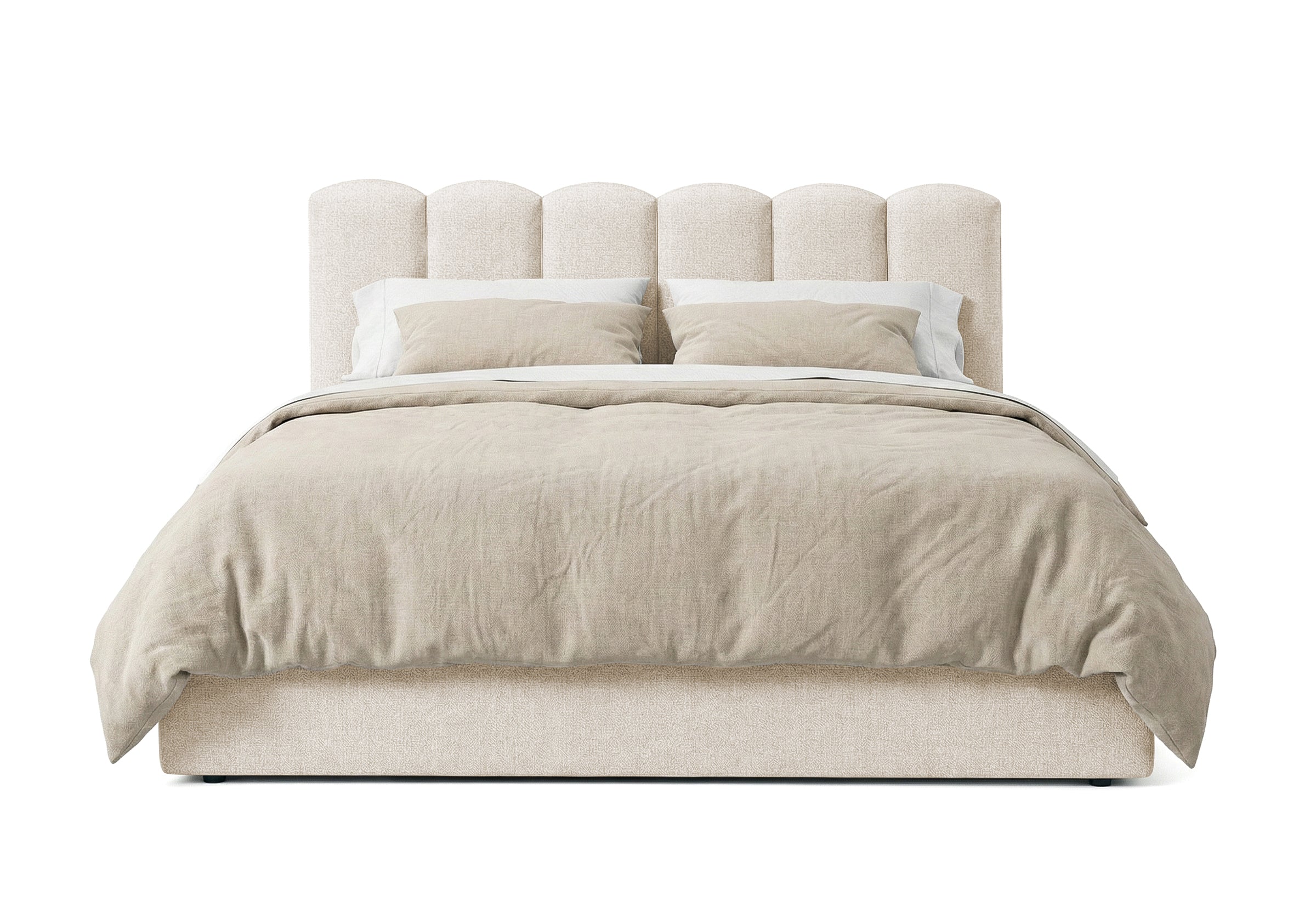 Pat Tapițat PRINCESS, cu somieră rabatabilă și ladă de depozitare, #color_Crem-Mystery