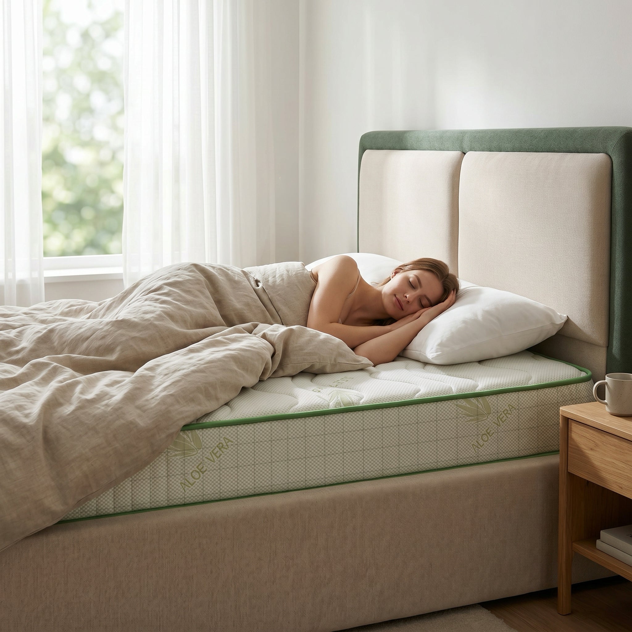 Saltea ALOE VERA THERAPY, spumă poliuretanică, reversibilă, hipoalergenică, super ortopedică, Grosime 19 cm   - Prestige Home 