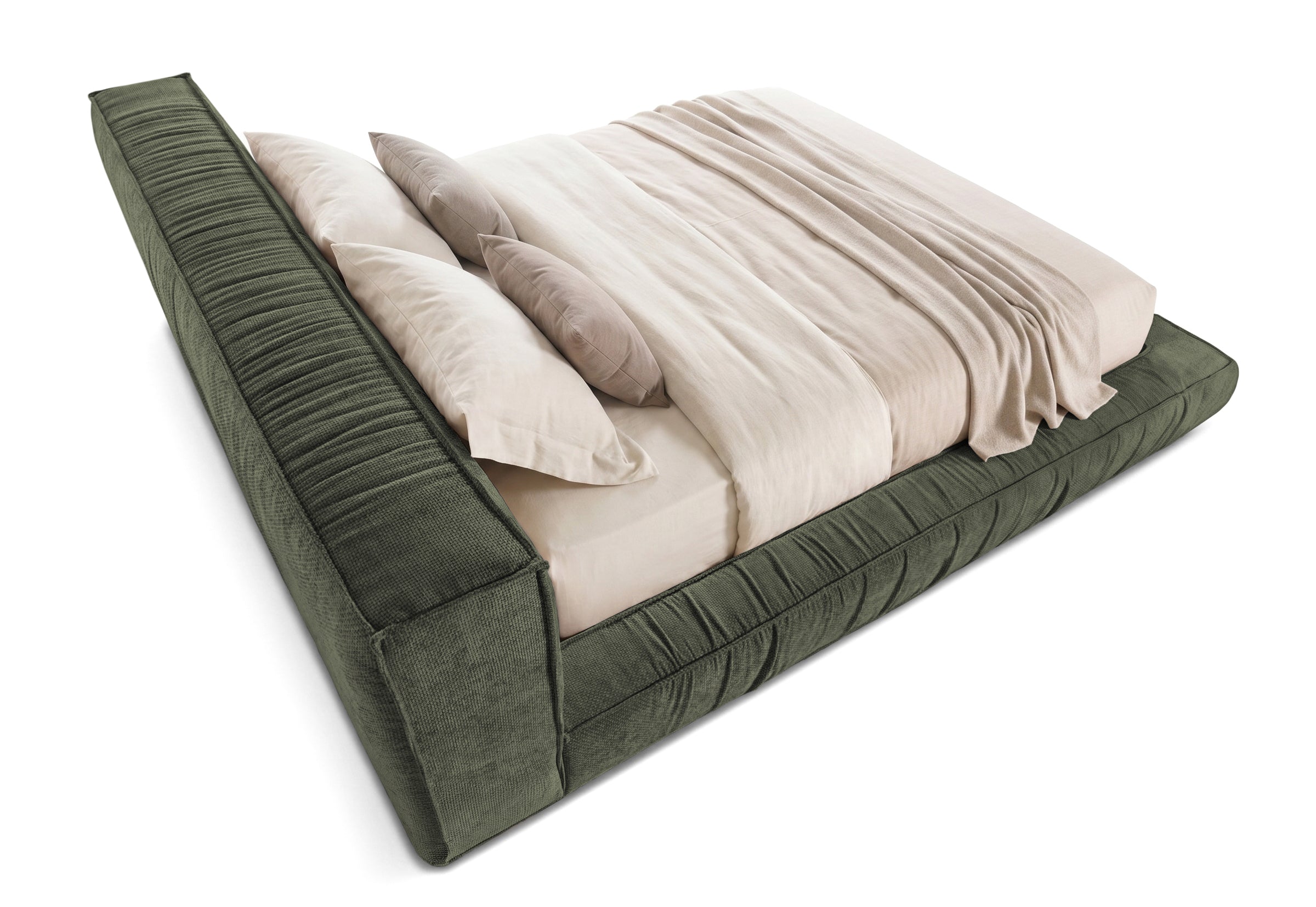Pat Tapițat Primavara, cu somieră fixă, #color_Verde-Olive-Eden