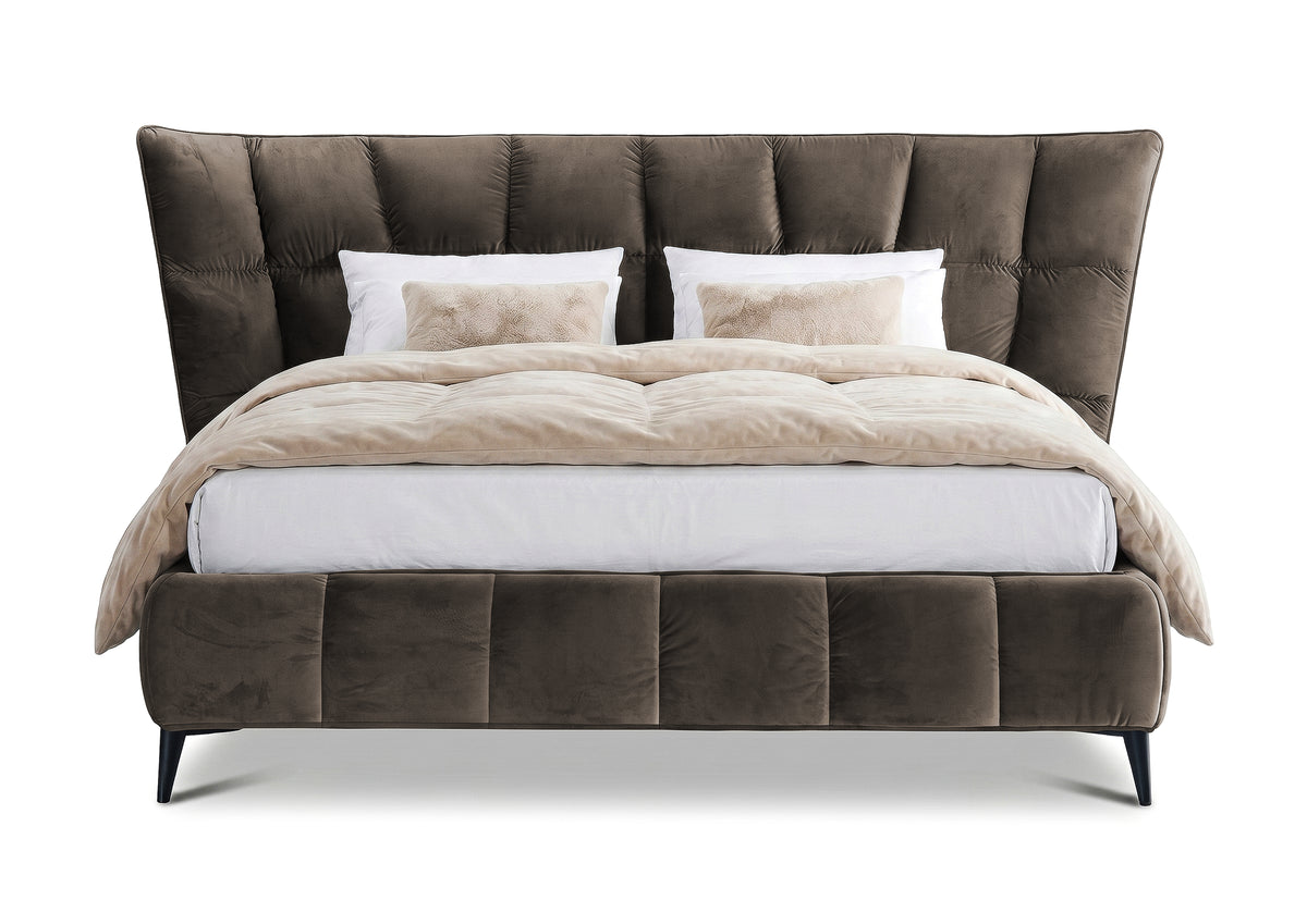 Pat Tapițat Ador, cu somieră fixă, #color_Taupe-Velluto