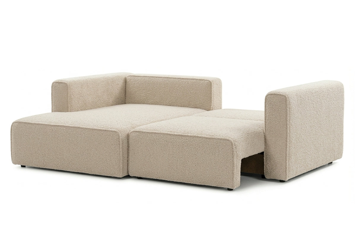 Colțar Extensibil 3 locuri ZANETTO, cu ladă de depozitare, 240x157x70 cm, Crem - Outlet