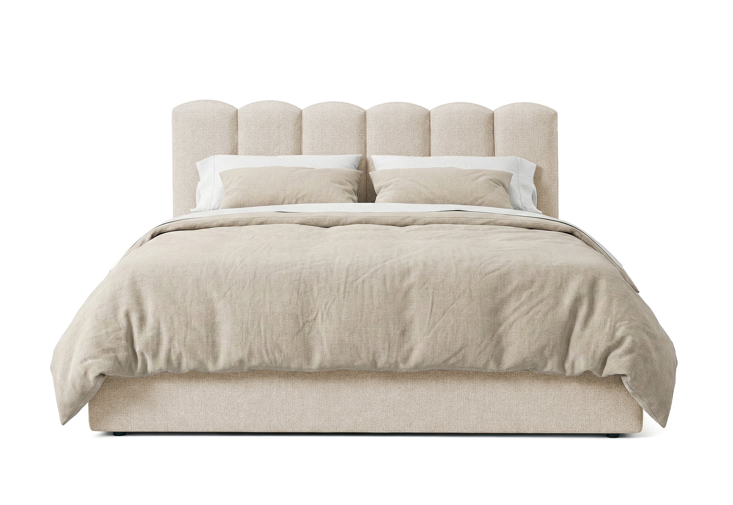 Pat Tapițat PRINCESS, cu somieră rabatabilă și ladă de depozitare, #color_Bej-Mystery