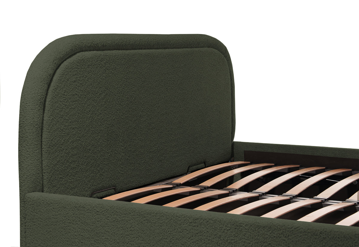 Pat Tapițat Cloud, cu somieră rabatabilă și ladă de depozitare, #color_Anthology-Verde