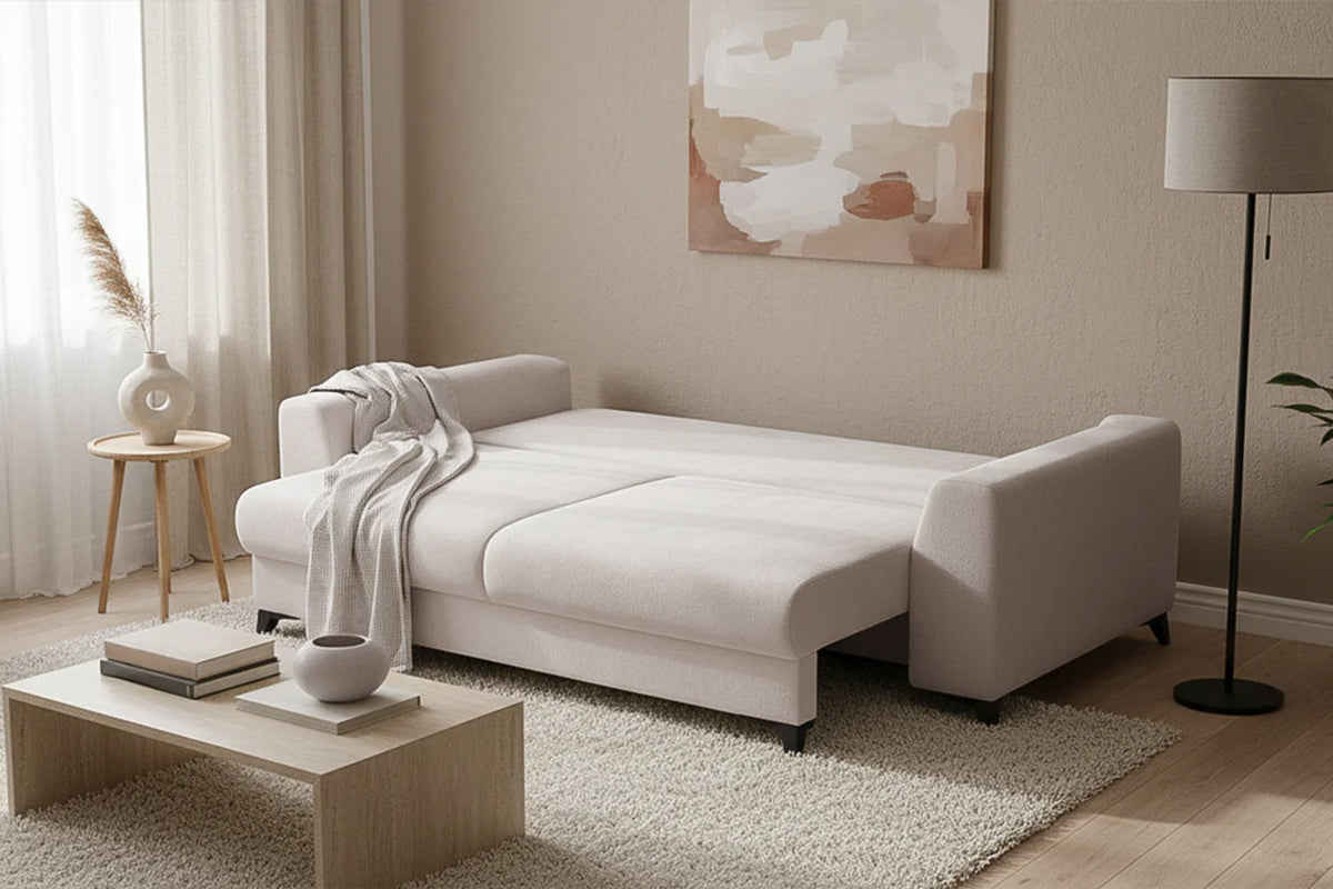 Canapea Extensibilă 3 locuri TIVOLI, cu ladă depozitare, 240x105x95 cm, Ivoar- Outlet