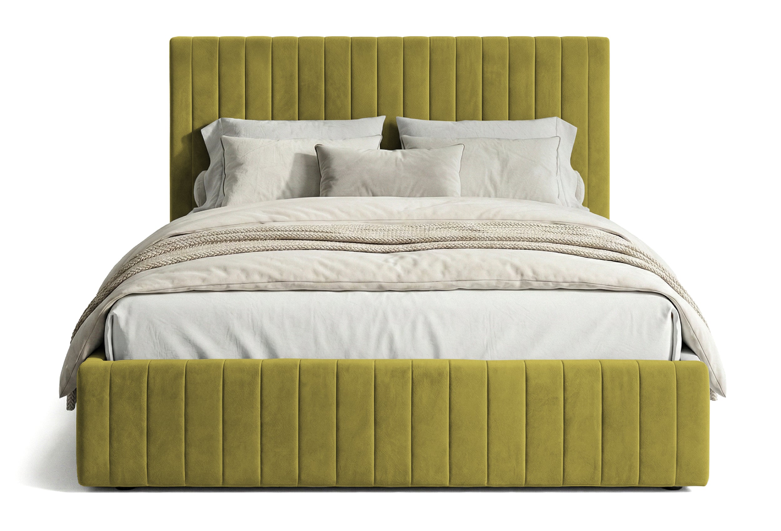 Pat Tapițat Sara, cu somieră rabatabilă și ladă depozitare #color_Verde-Velluto