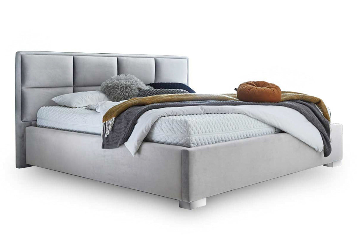 Pat Tapițat Melbourne, cu somieră rabatabilă și ladă de depozitare