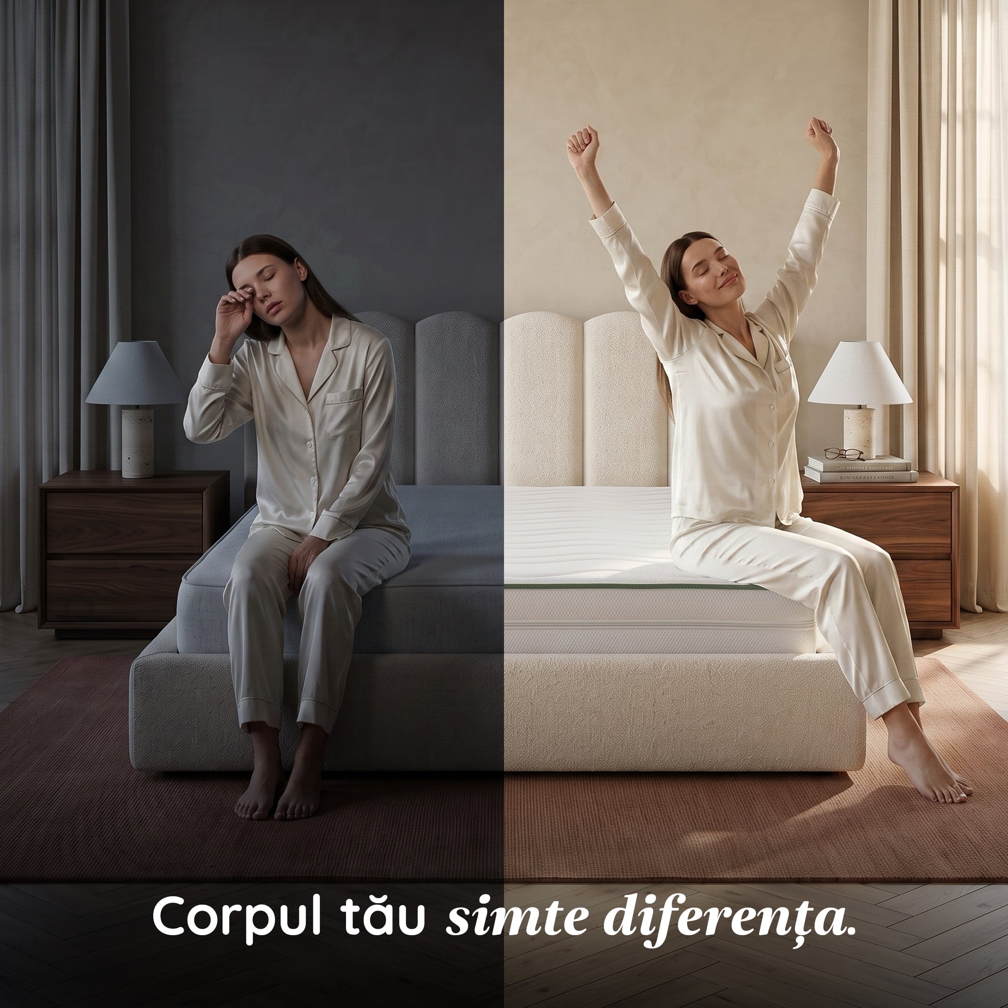 Saltea HYGENE THERAPY, spumă poliuretanică, reversibilă,  husă detașabilă cu fermoar, lavabilă, superortopedică, Grosime 22 cm - Prestige Home