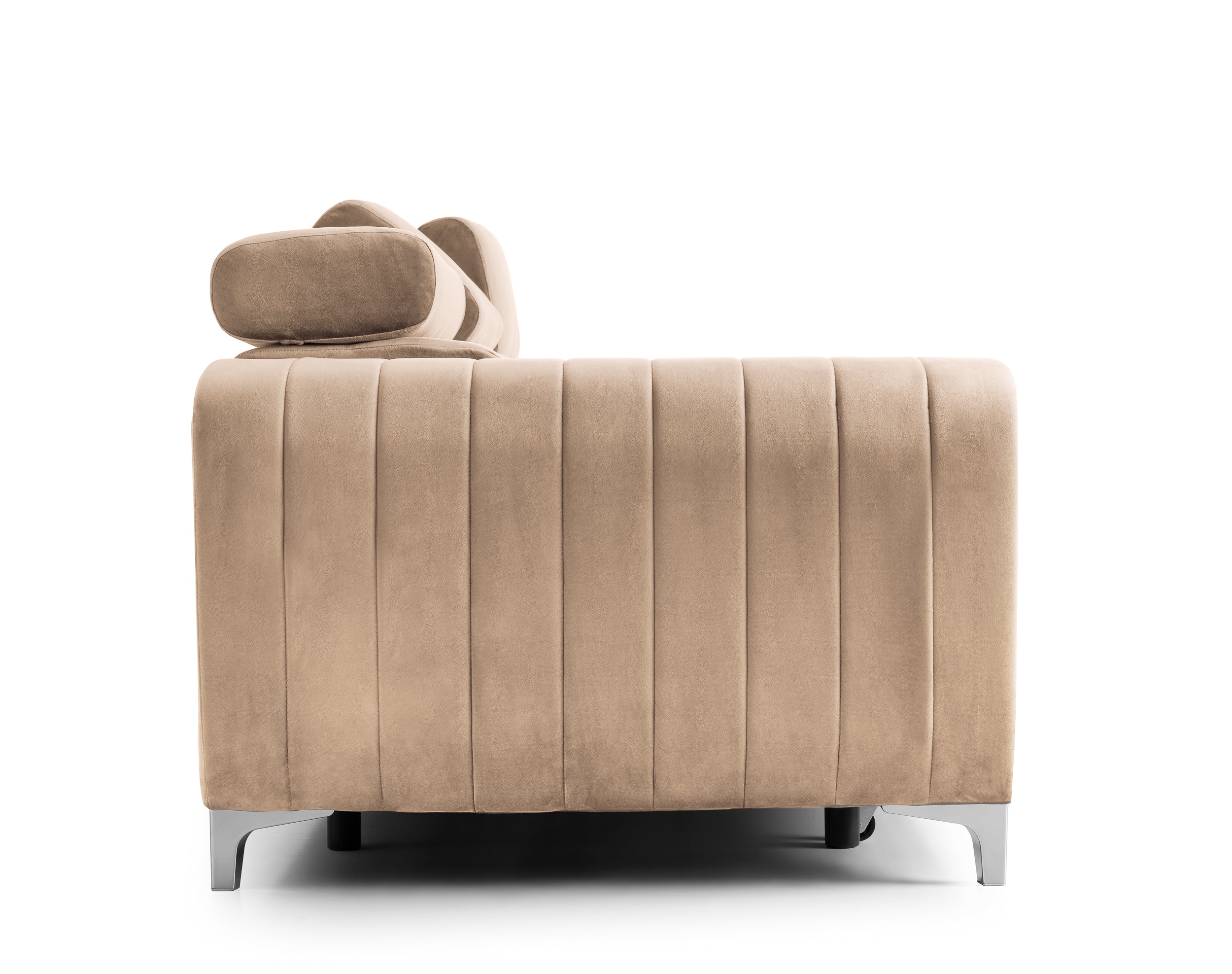 Canapea Extensibilă 3 locuri TIME, cu tetiere reglabile, cu suport lombar, 255x97x94 cm #color_Bej-Velluto