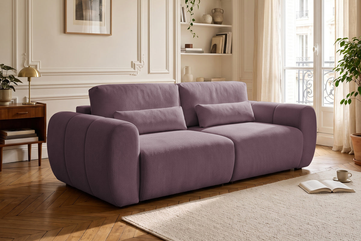 Canapea Extensibilă 3 locuri VERSA, cu 2 lăzi depozitare, 260x110x85 cm, #color_Violet-Loft
