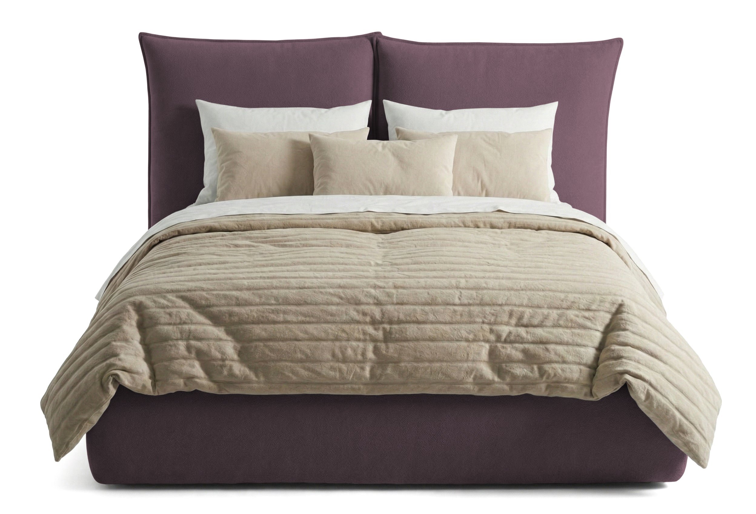 Pat Tapițat Rossi, cu somieră fixă și tăblie înaltă, violet, #color_Violet-Loft