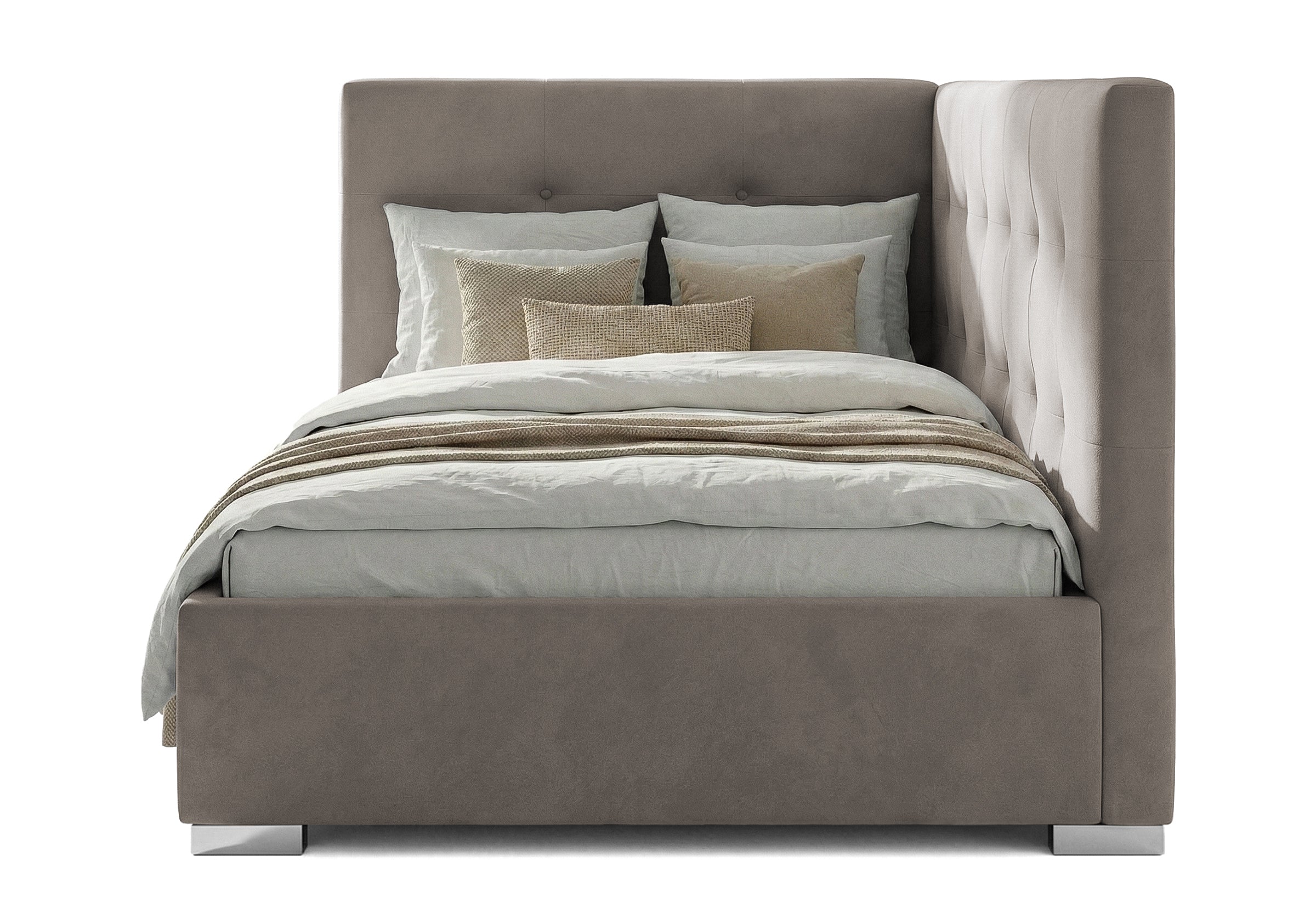 Pat Tapițat Lille de colț, cu somieră rabatabilă și ladă depozitare, #color_Swing-Bej