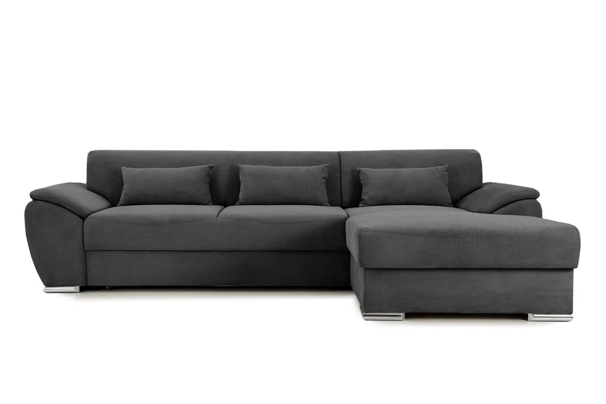 Colțar Extensibil PICASSO, cu ladă de depozitare, variante stânga/dreapta 300x170x80 cm #color_Gri-Inchis-Enjoy