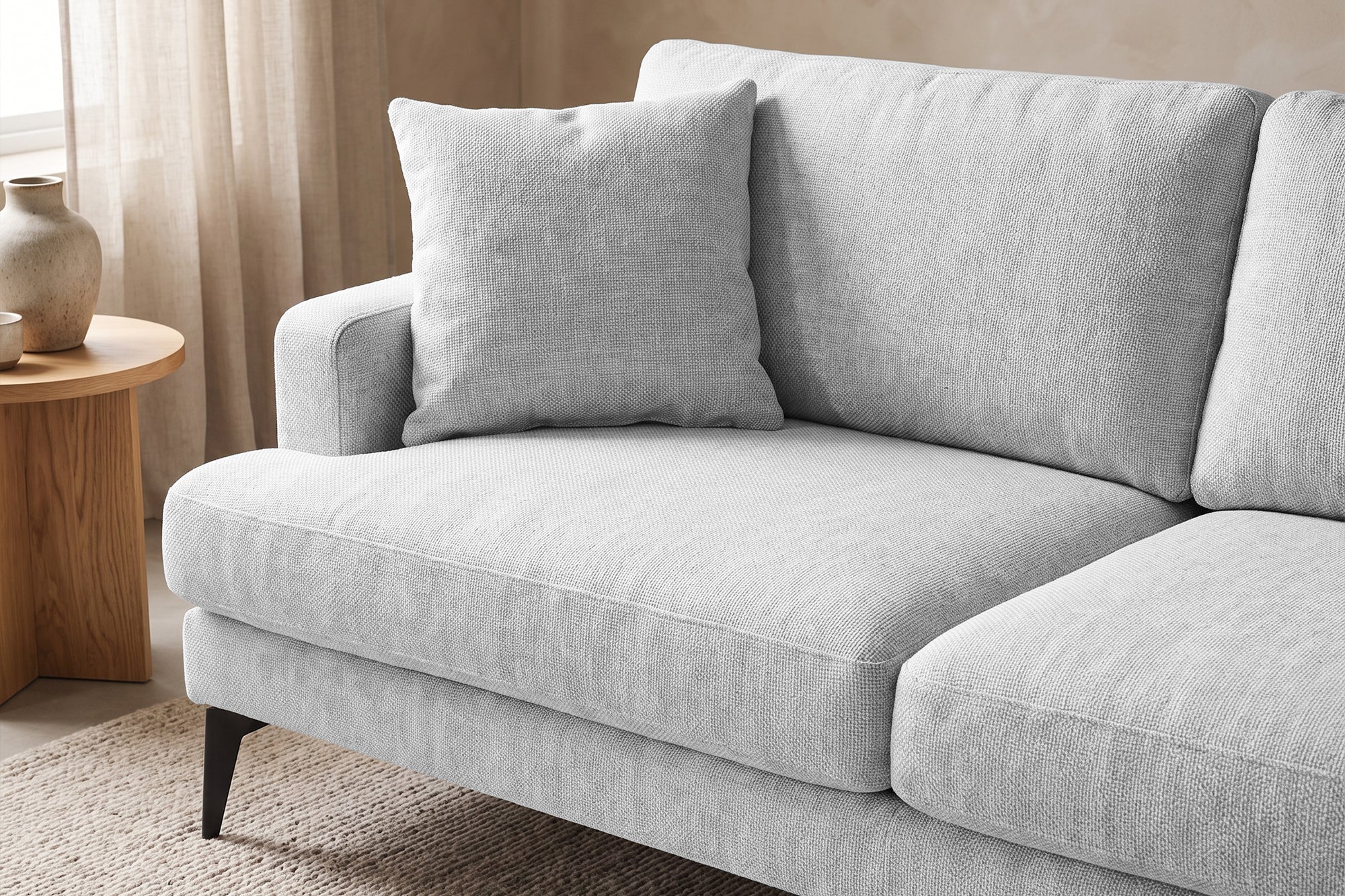 Colțar Fix AZURRO, cu ladă de depozitare, 280x90/180x85 cm - Prestigehome.ro - Colțar - Prestige #color_Gri-Argintiu-Mystery
