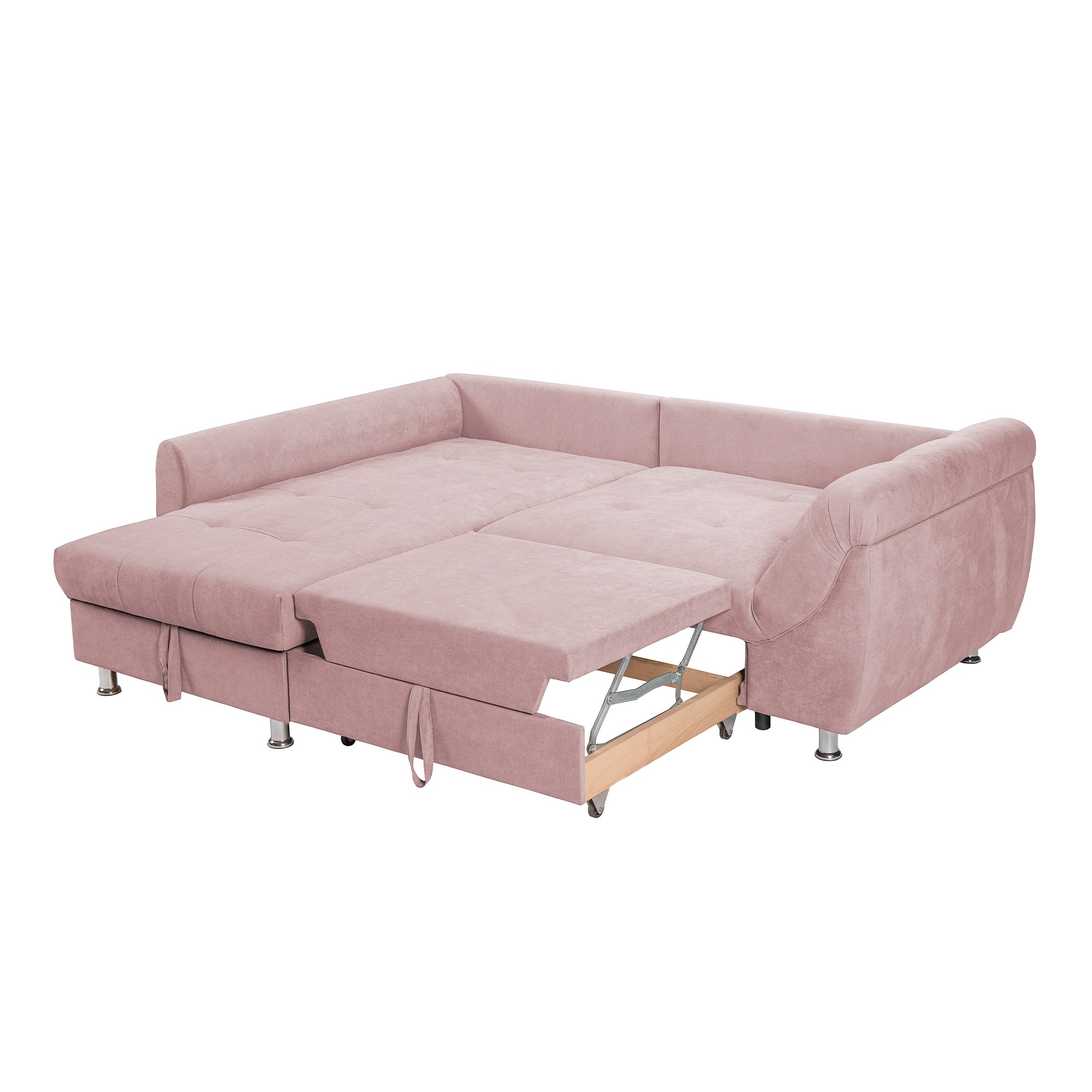 Coltar Extensibil MERLIN, cu lada depozitare, 230 x 190 x 93 cm, Prestigehome, #color_Roz-Flamingo-Enjoy