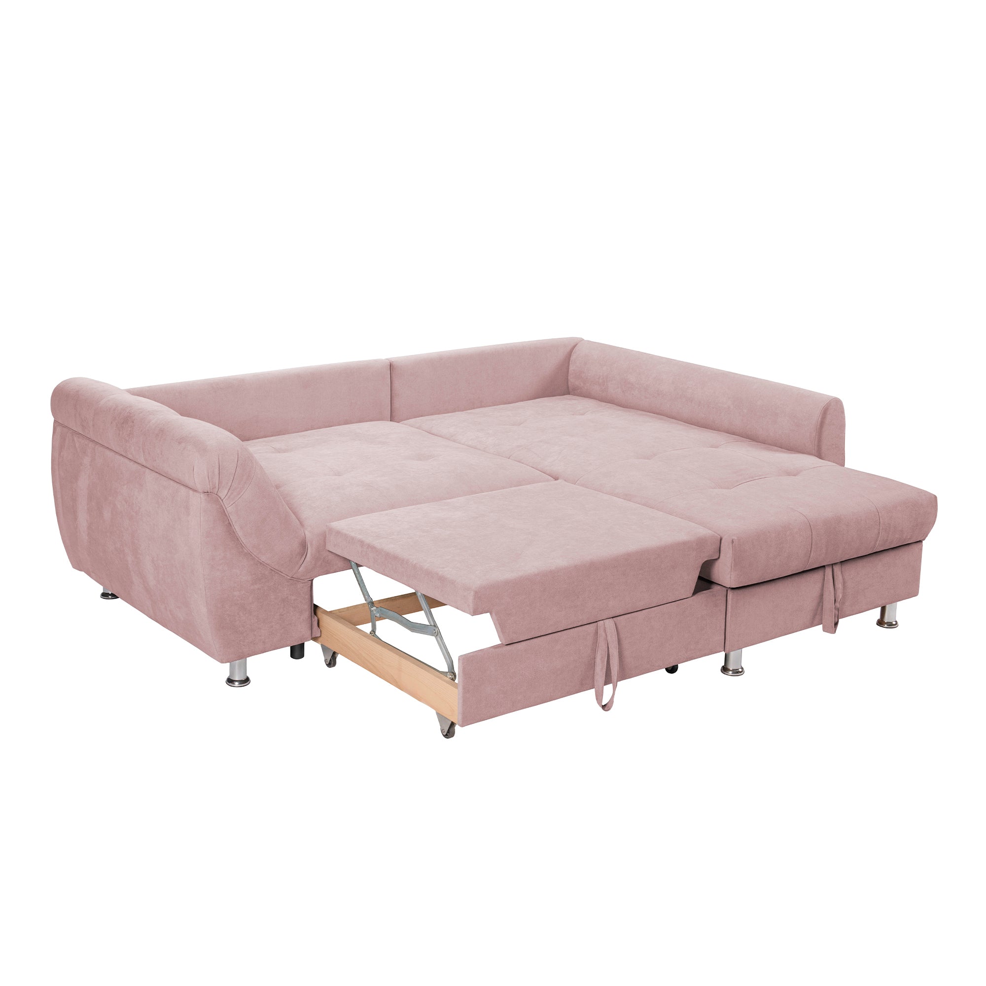 Coltar Extensibil MERLIN, cu lada depozitare, 230 x 190 x 93 cm, Prestigehome, #color_Roz-Flamingo-Enjoy