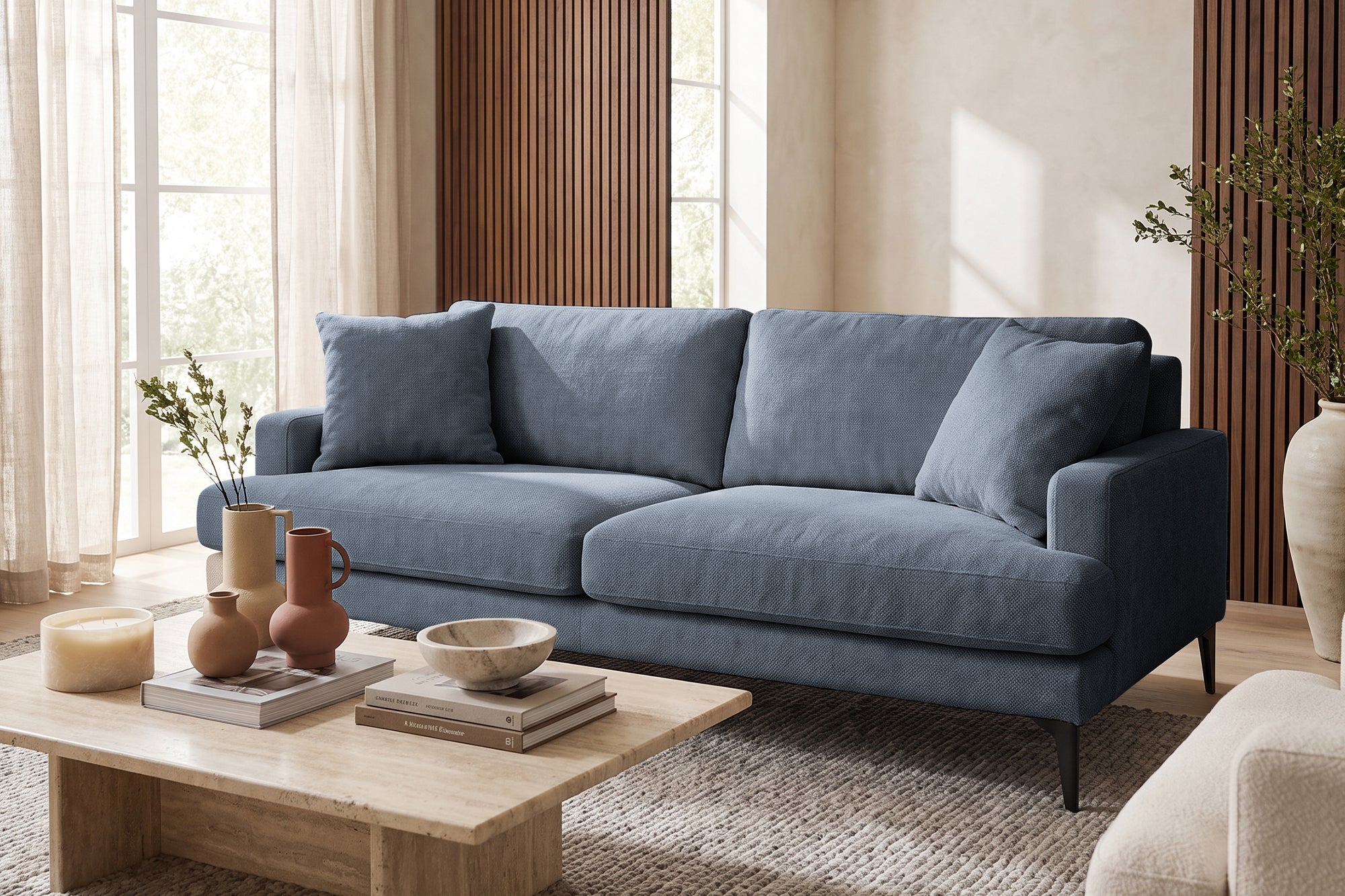 Colțar Fix AZURRO, cu ladă de depozitare, 280x90/180x85 cm - Prestigehome.ro - Colțar - Prestige #color_Albastru-Mystery