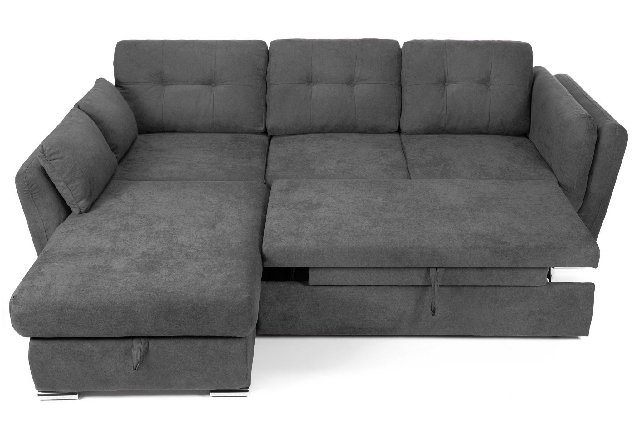Colțar Extensibil JAZZ, cu ladă depozitare,  245 x 205 x 90 cm, #color_Gri-Inchis-enjoy