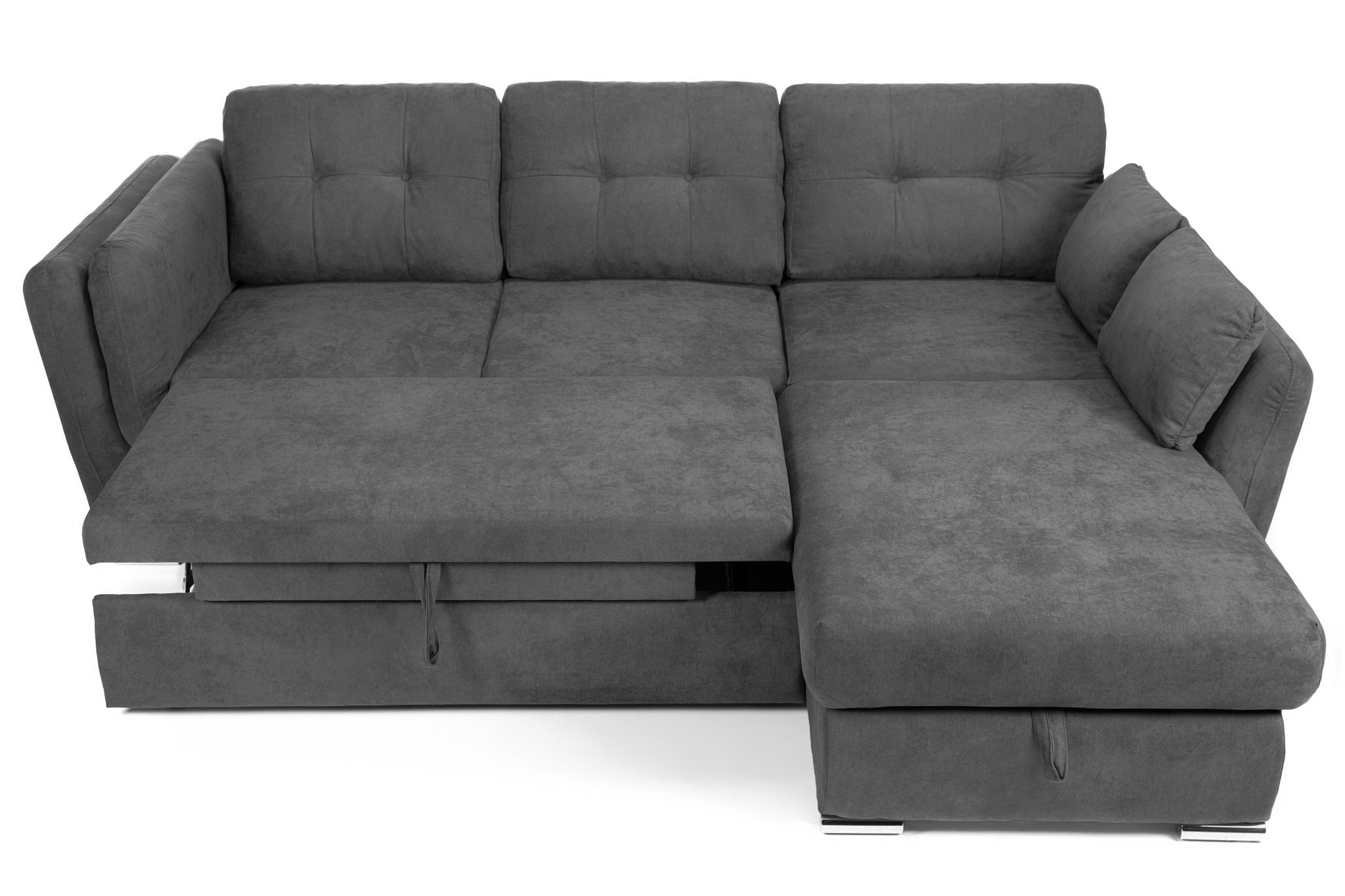 Colțar Extensibil JAZZ, cu ladă depozitare,  245 x 205 x 90 cm, #color_Gri-Inchis-enjoy