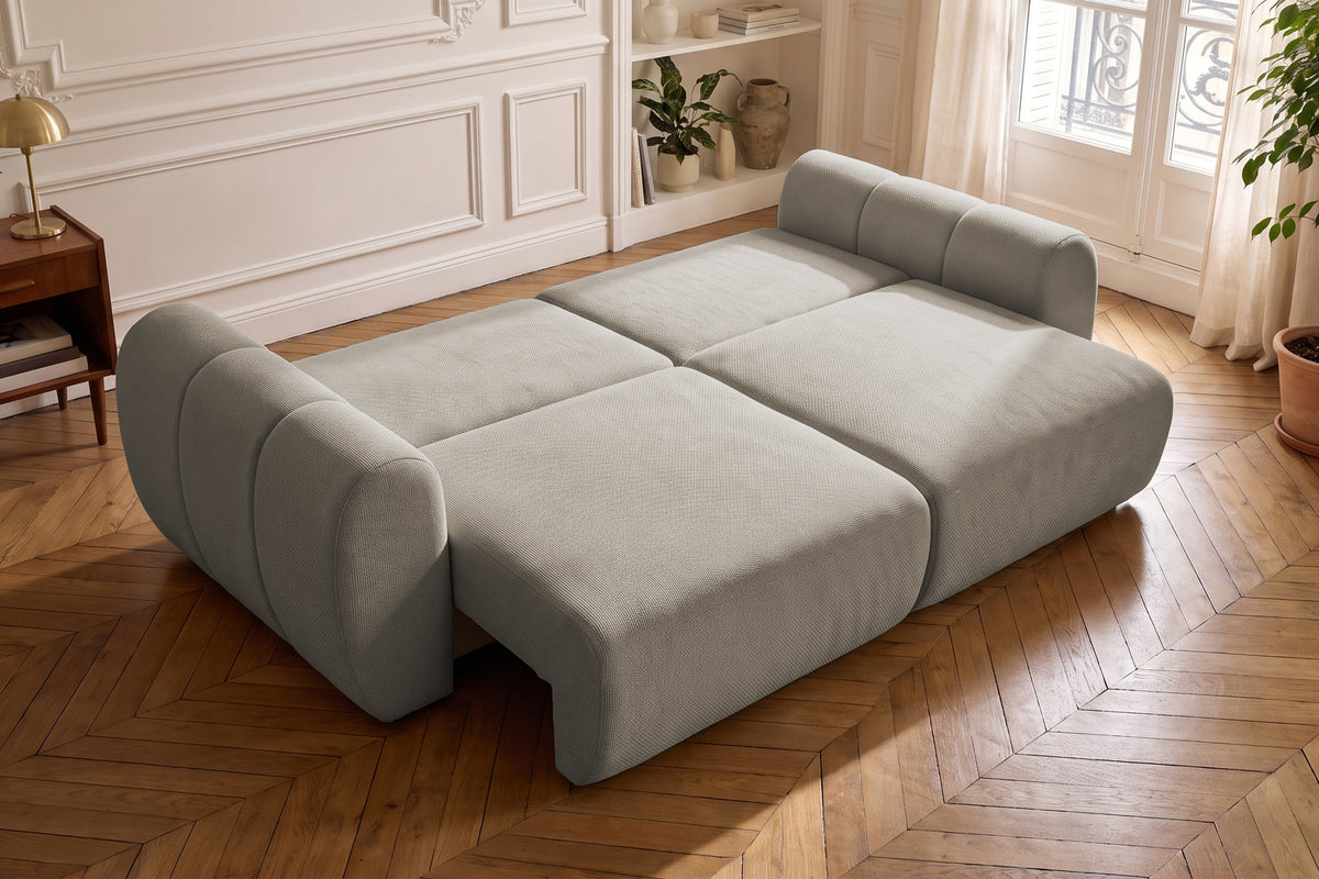 Canapea Extensibilă 3 locuri VERSA, cu 2 lăzi depozitare, 260x110x85 cm, #color_Gri-Inchis-Loft