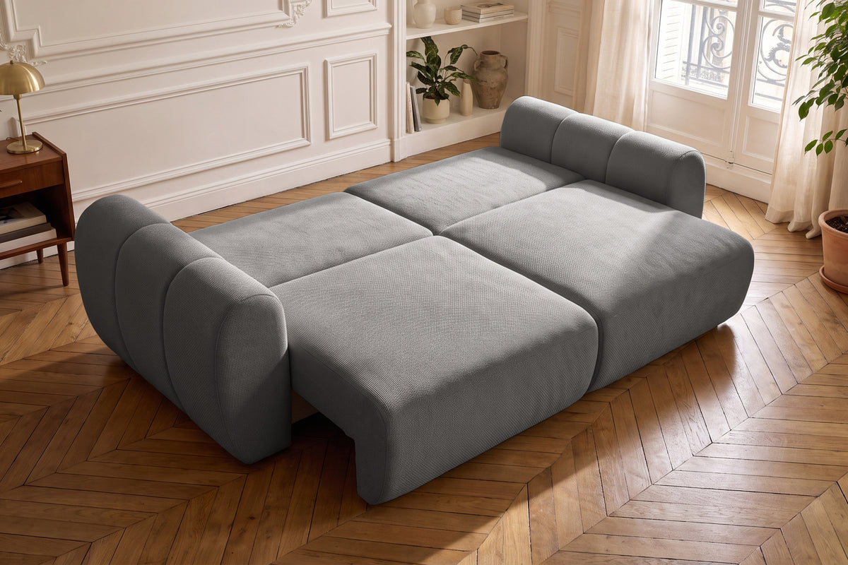 Canapea Extensibilă 3 locuri VERSA, cu 2 lăzi depozitare, 260x110x85 cm, #color_Gri-Grafit-Loft