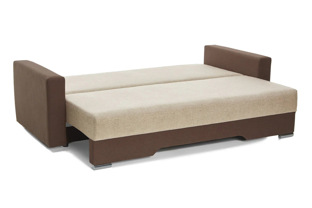 Canapea Extensibila 3 locuri Cesar, cu lada de depozitare, 220x90x85 cm - Prestigehome.ro - Canapea - Prestige #color_bej-maro