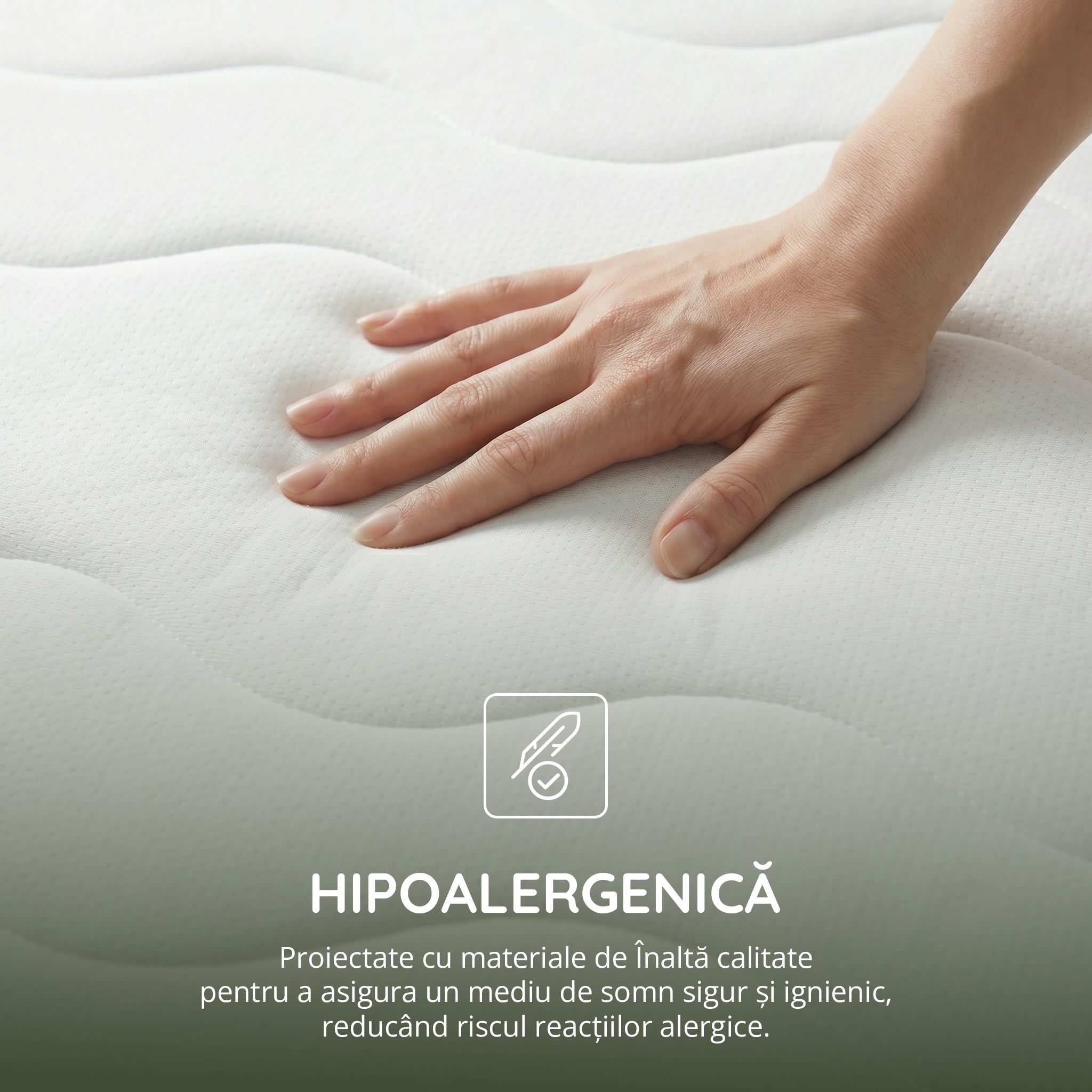 Saltea FRESH ERGO GREEN LINE, spumă poliuretanică, reversibilă, hipoalergenică, ortopedică, Grosime 16 cm  - Prestige Home