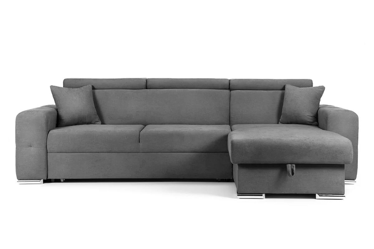 Colțar Extensibil BELLAGIO, șezlong interschimbabil, cu ladă de depozitare, cu tetiere reglabile, 280x170x100 cm