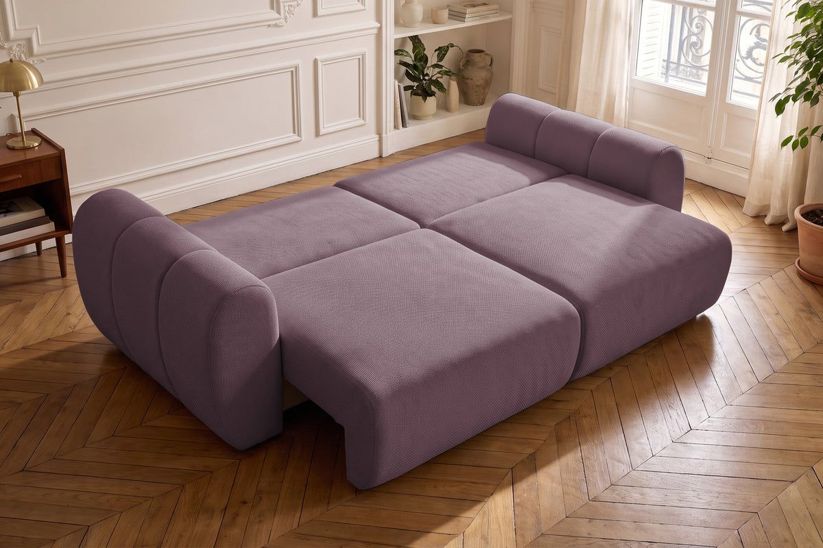 Canapea Extensibilă 3 locuri VERSA, cu 2 lăzi depozitare, 260x110x85 cm, #color_Violet-Loft