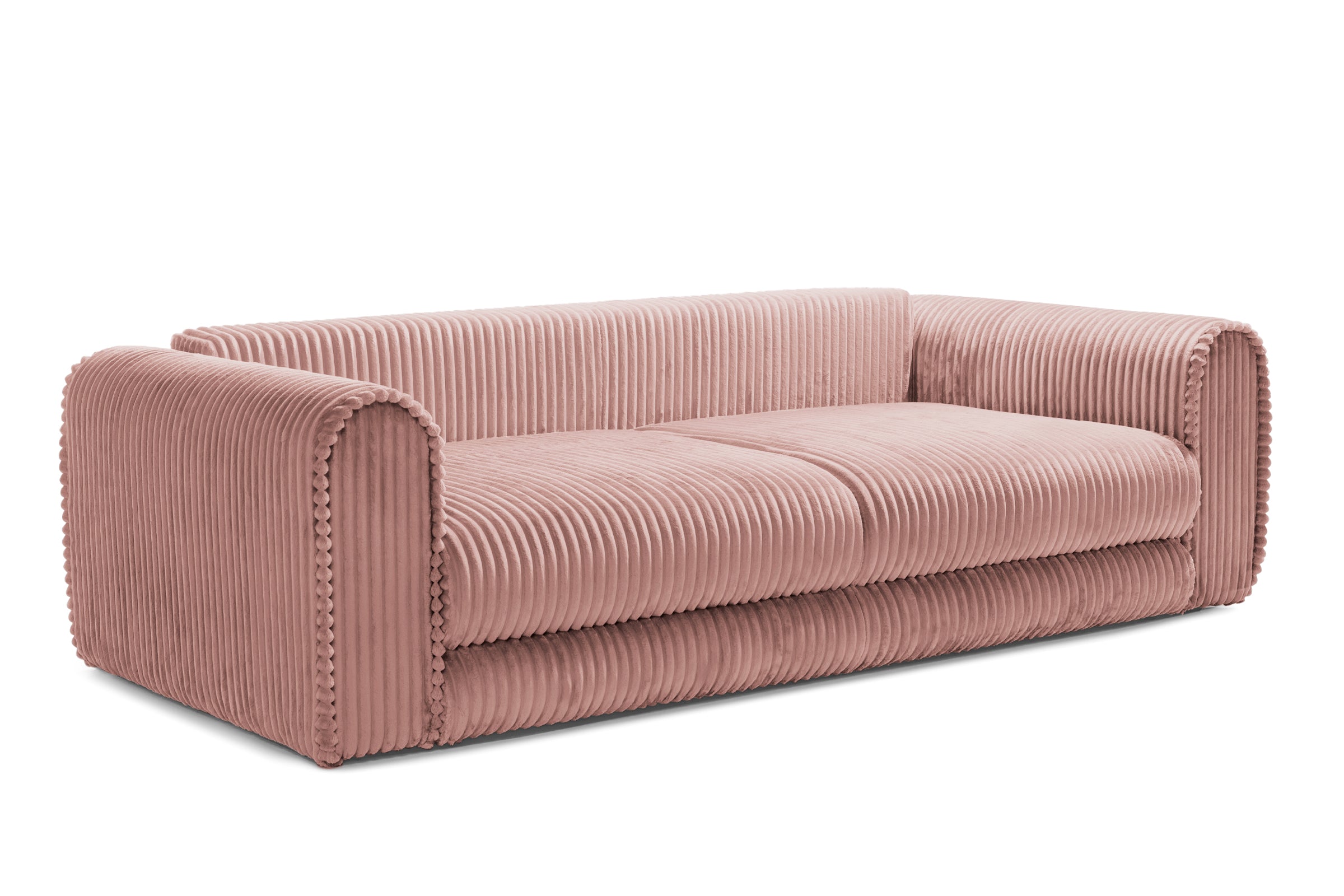 Canapea Extensibilă 3 locuri FELLINI, cu ladă depozitare, 243x108x90 cm, #color_Roz-Tilia