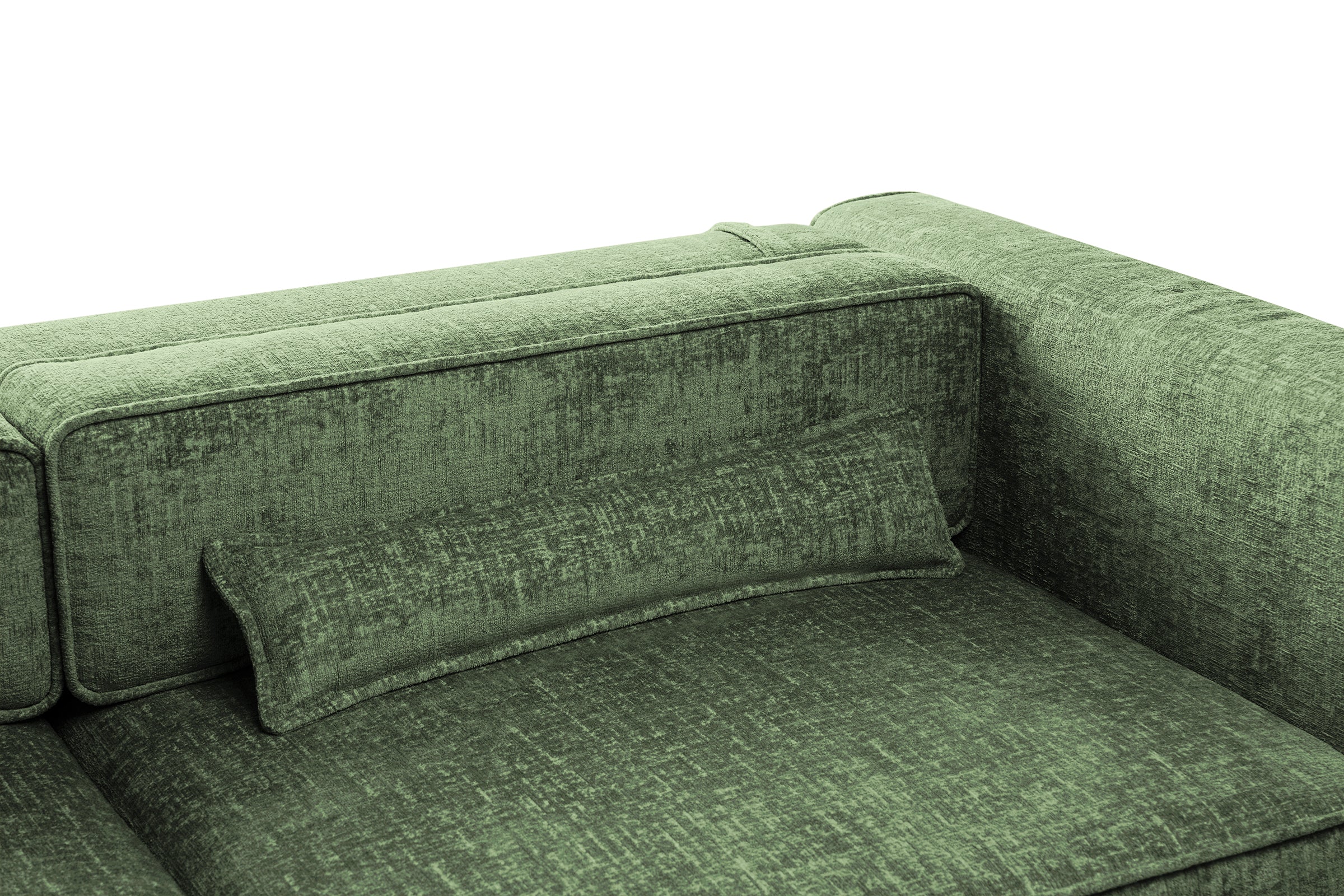 Canapea Extensibilă 4 locuri ZANETTO, cu 3 lăzi depozitare, 340x100x70 cm, #color_Verde-Onyx