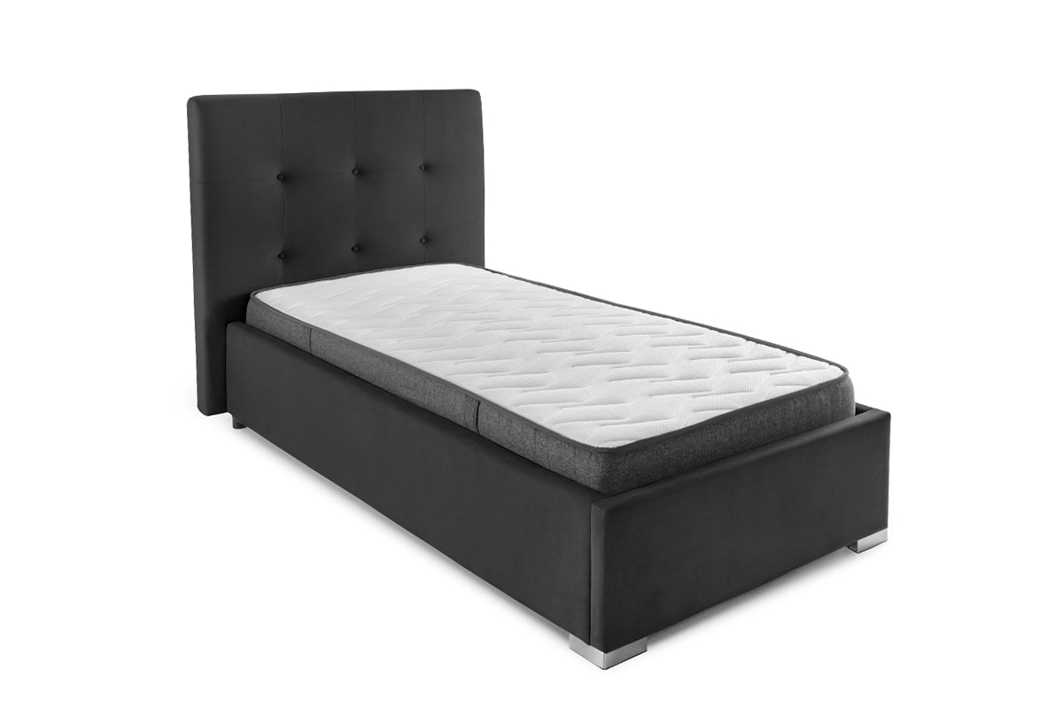 Pat Tapițat Lille, cu somieră rabatabilă și ladă de depozitare