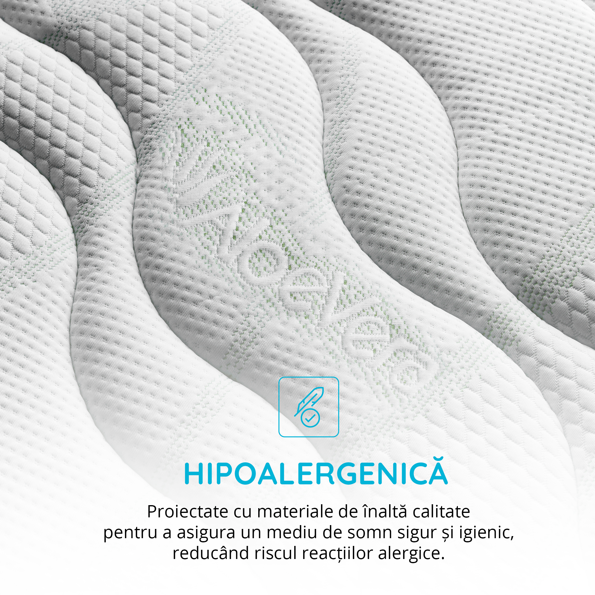 Saltea Ideal Sleep ALOE VERA AIRFLOW MEMORY, Arcuri Bonell, spumă poliuretanică elastică, spumă cu memorie, husă cu aerisire optimă, superortopedică, Grosime 30 cm