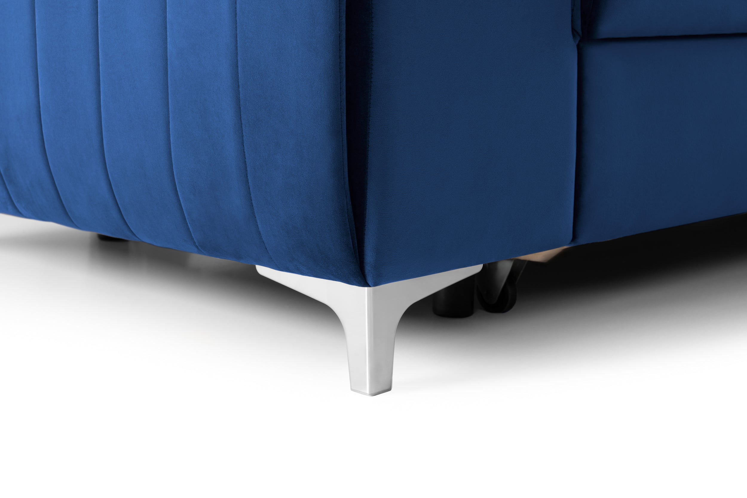 Canapea Extensibilă 3 locuri TIME, cu tetiere reglabile, cu suport lombar, 255x97x94 cm #color_Albastru-Velluto