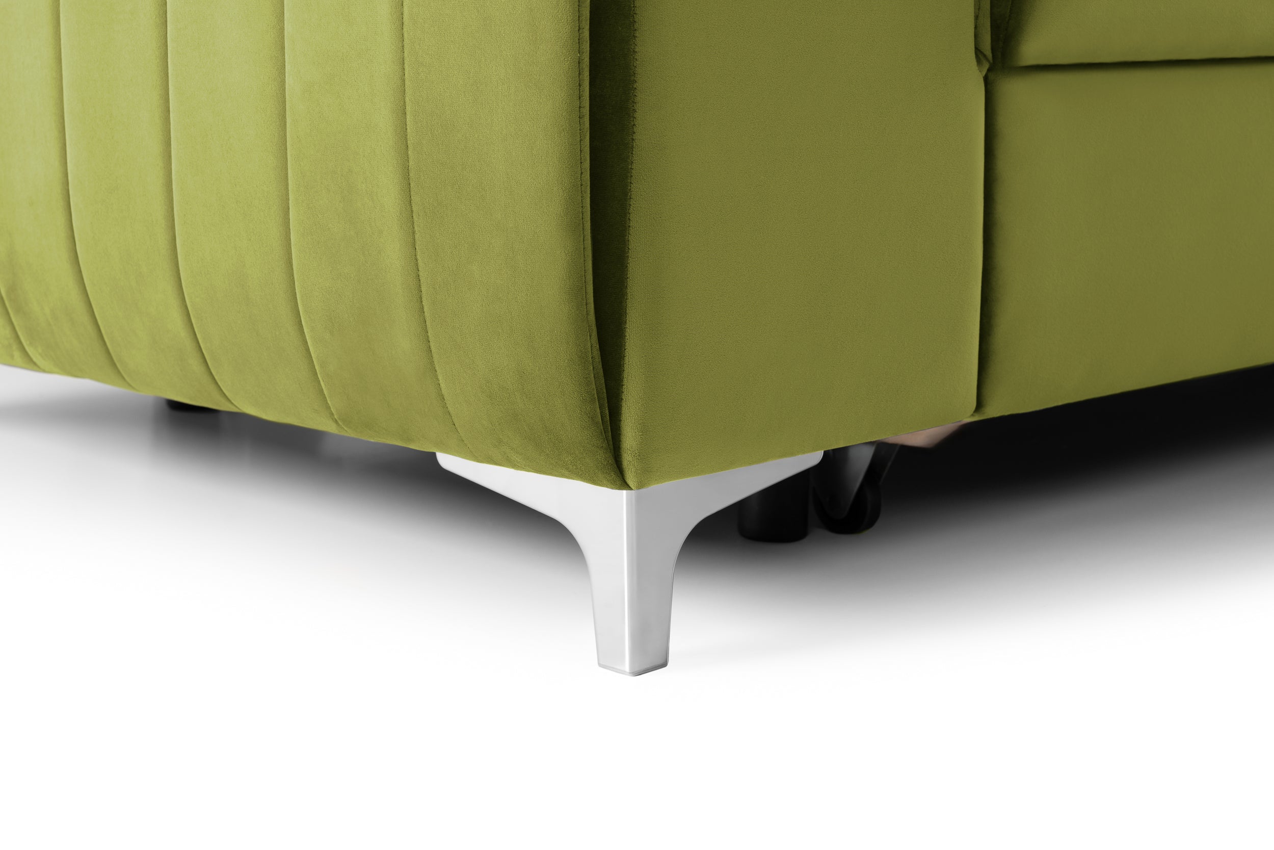 Canapea Extensibilă 3 locuri TIME, cu tetiere reglabile, cu suport lombar, 255x97x94 cm #color_Verde-Olive-Velluto