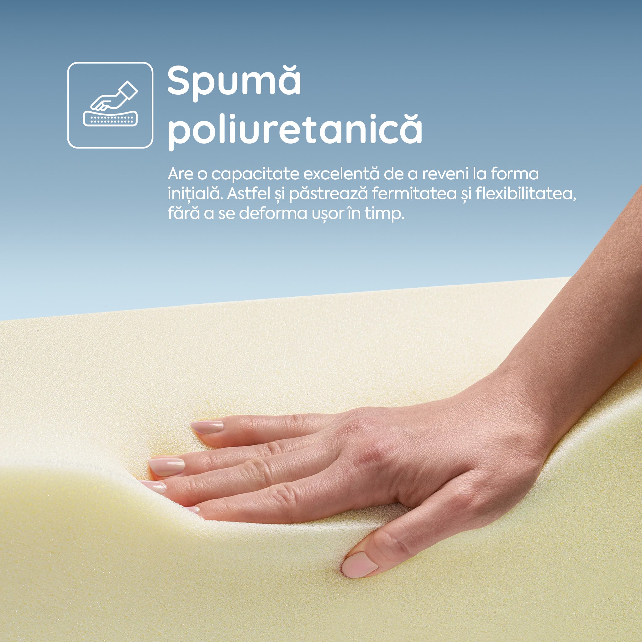 Saltea Ideal Sleep WAVE POCKET, Arcuri individuale, spumă poliuretanică în straturi, superortopedică, Grosime 25 cm