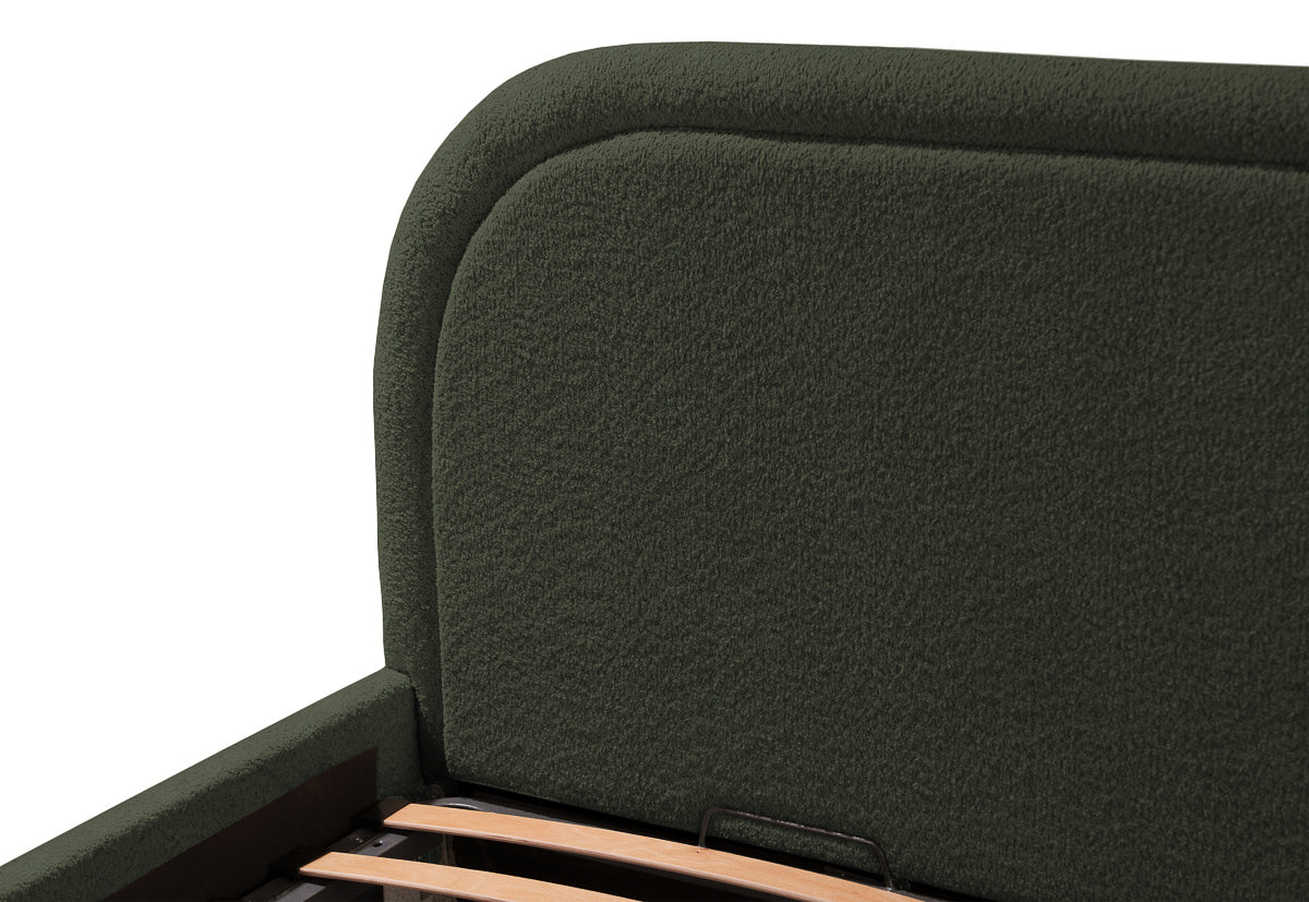 Pat Tapițat Cloud, cu somieră rabatabilă și ladă de depozitare, #color_Anthology-Verde