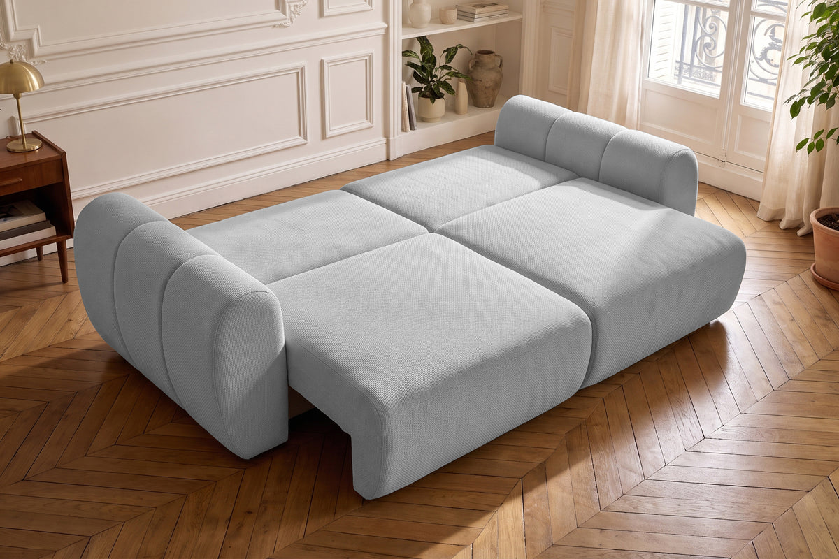 Canapea Extensibilă 3 locuri VERSA, cu 2 lăzi depozitare, 260x110x85 cm, #color_Gri-Deschis-Loft