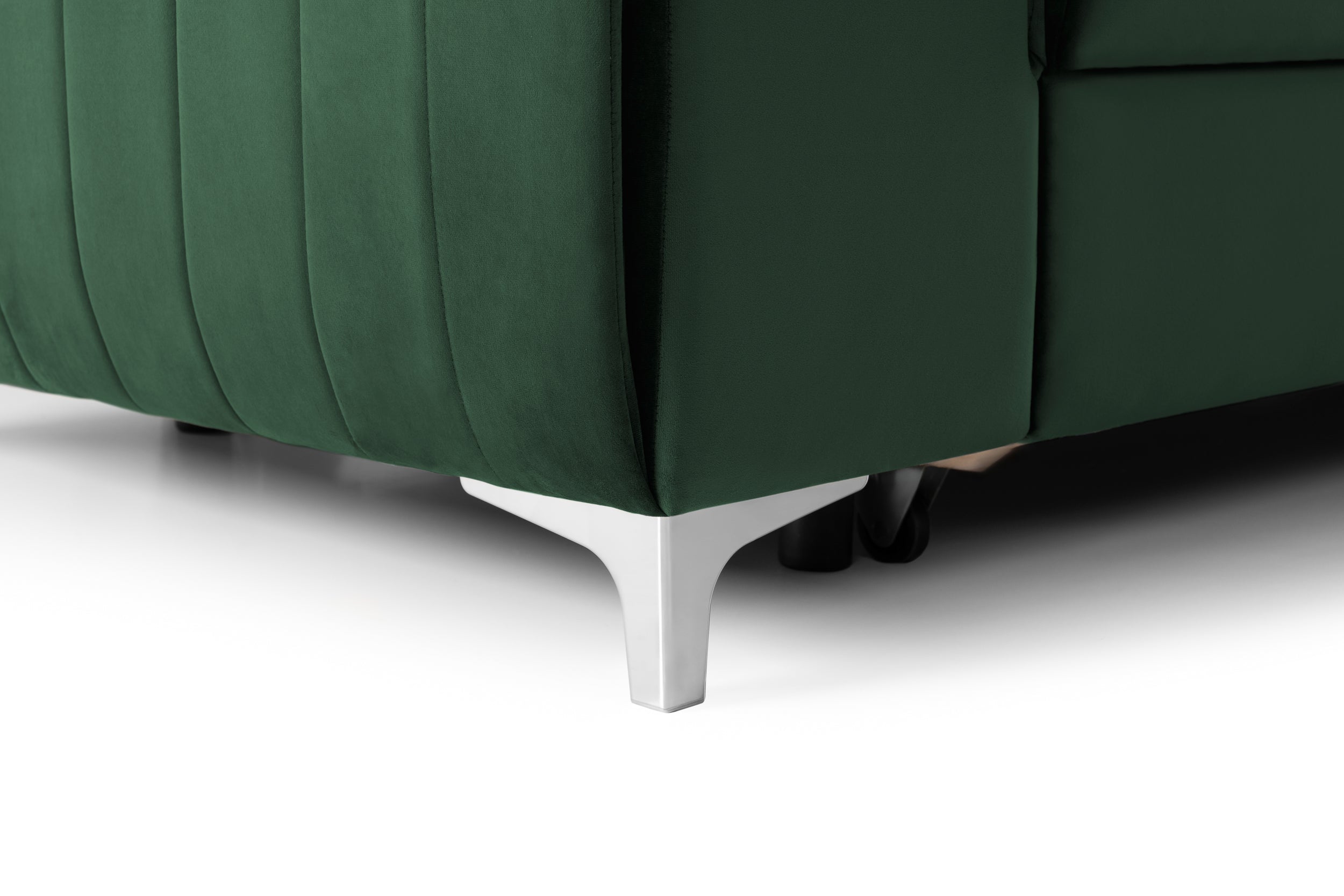Canapea Extensibilă 3 locuri TIME, cu tetiere reglabile, cu suport lombar, 255x97x94 cm #color_Verde-Padure-Velluto